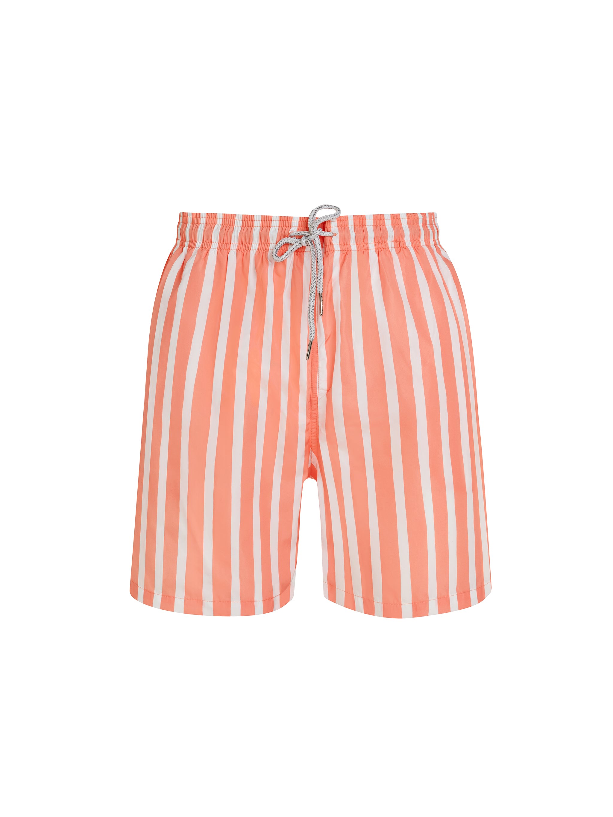 Robert & Son Beachwear Ltd White / Yellow / Orange Orange & White Stripe Men's Swim Shorts