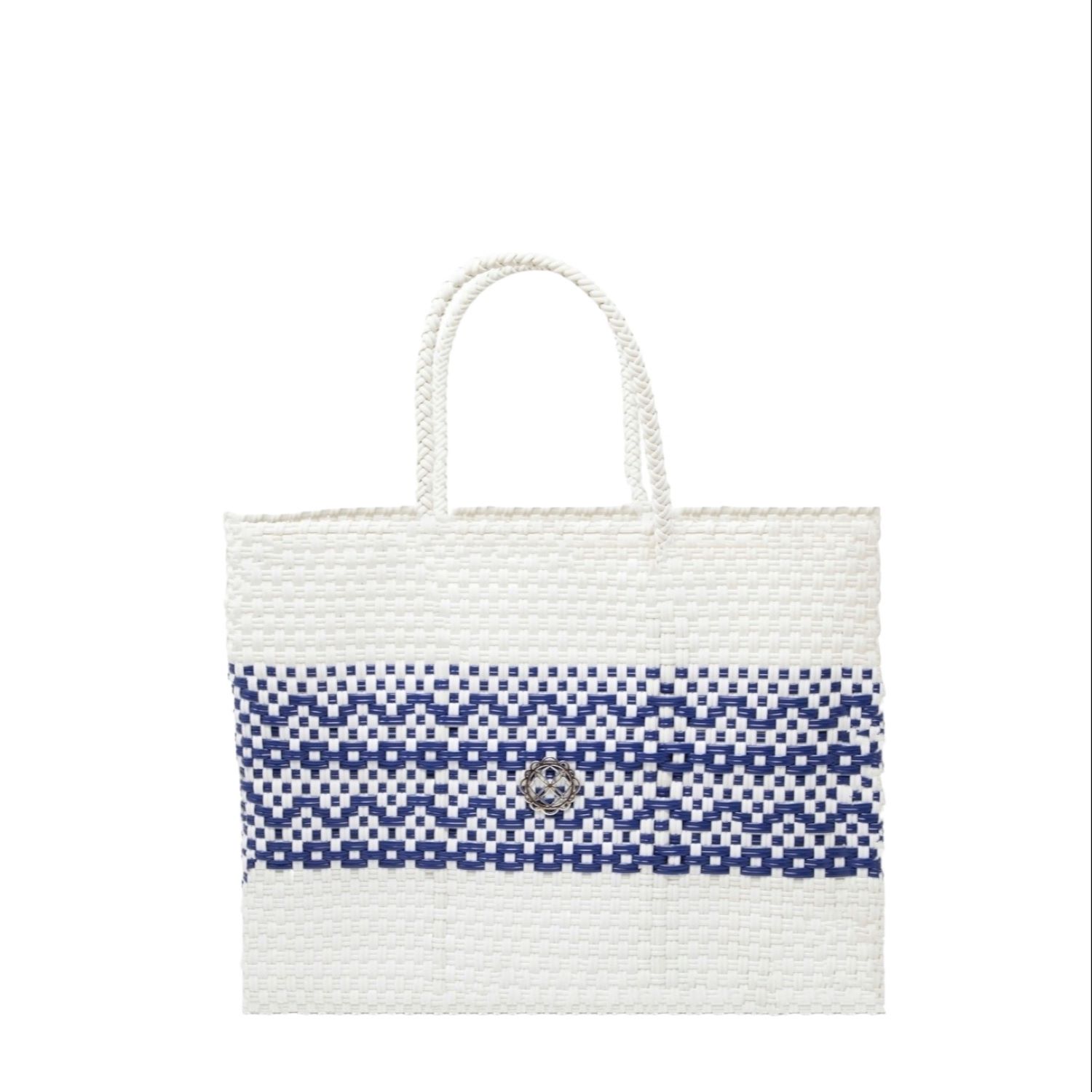 Women’s Blue / White Small White Blue Tote Bag Lolas Bag