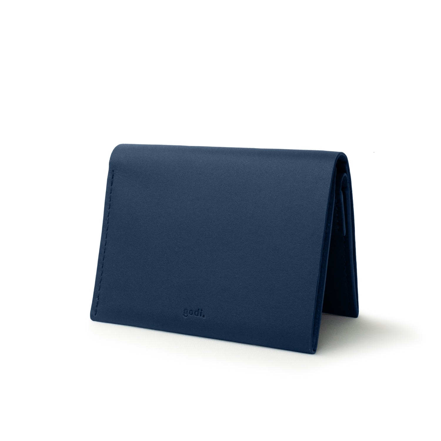Godi. Men's Handmade All In One Compact Wallet - Navy Blue