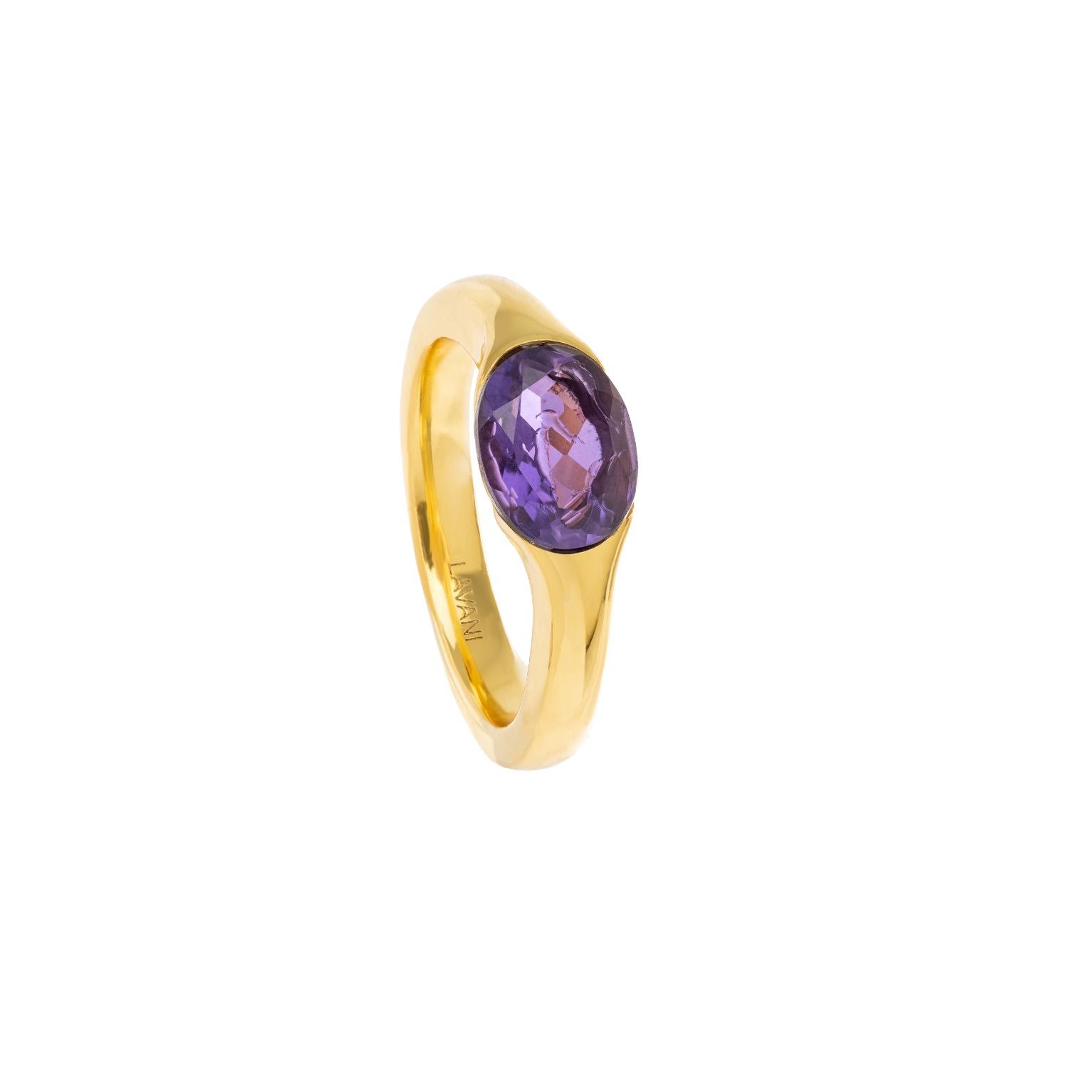 Women’s Pink / Purple / Gold Goldplated & Purple The Empress Ring Lavani Jewels