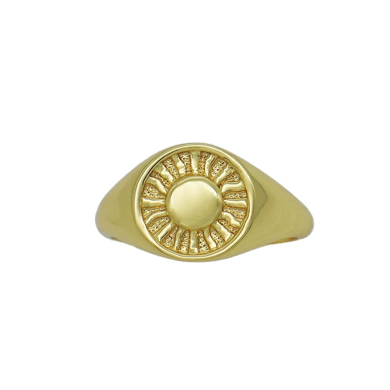 Aurozia Women's Gold Tarot The Sun Ring In Green
