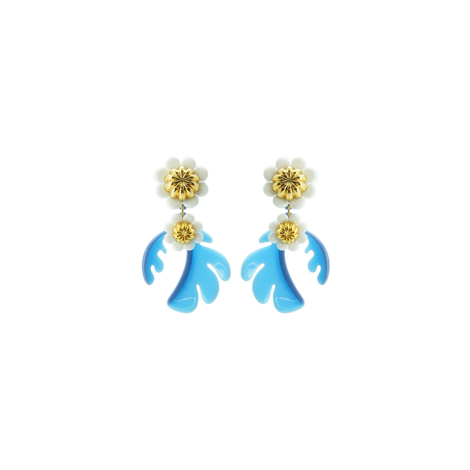 Gissa Bicalho Women's Handmade Acrylic Earring Cosmos Flower Baby Blue In Blue