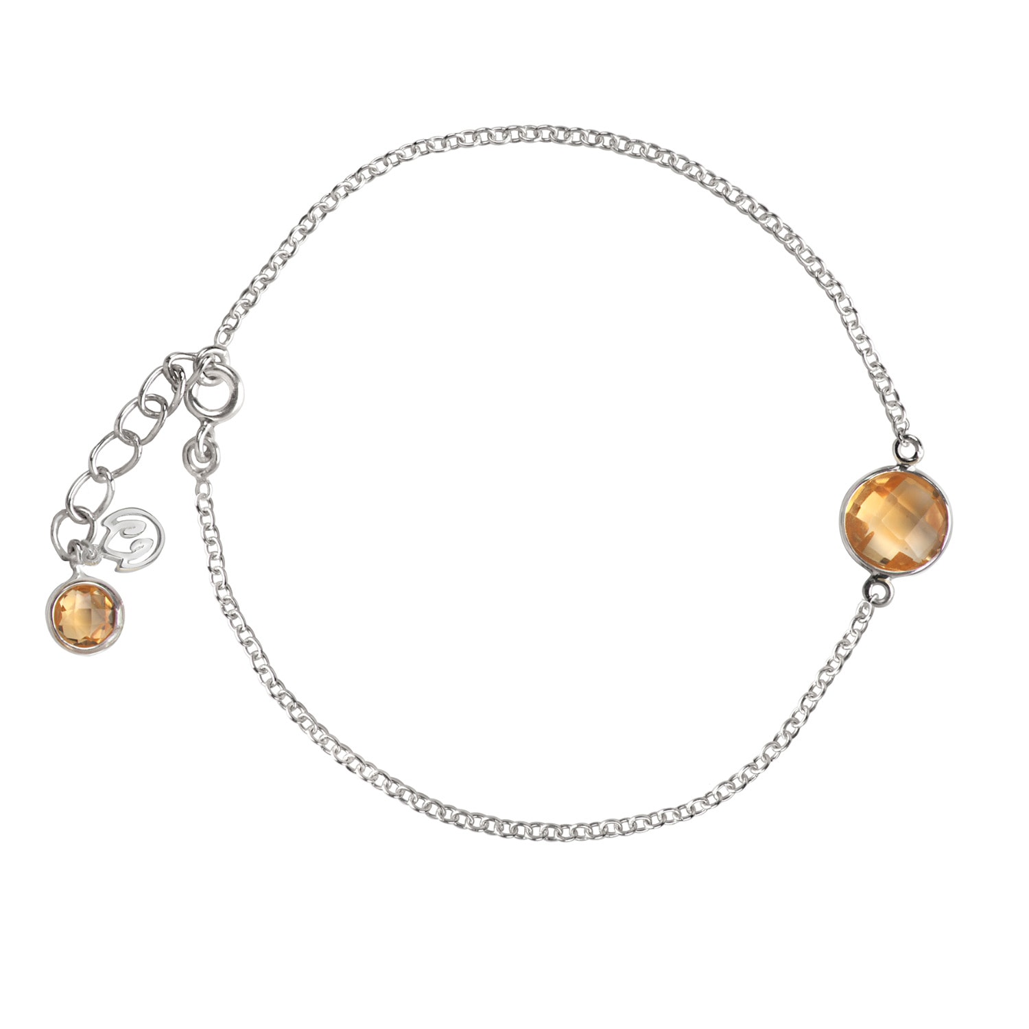 Women’s Silver / Yellow / Orange Citrine Chain Bracelet In Sterling Silver The Jewellery Store London