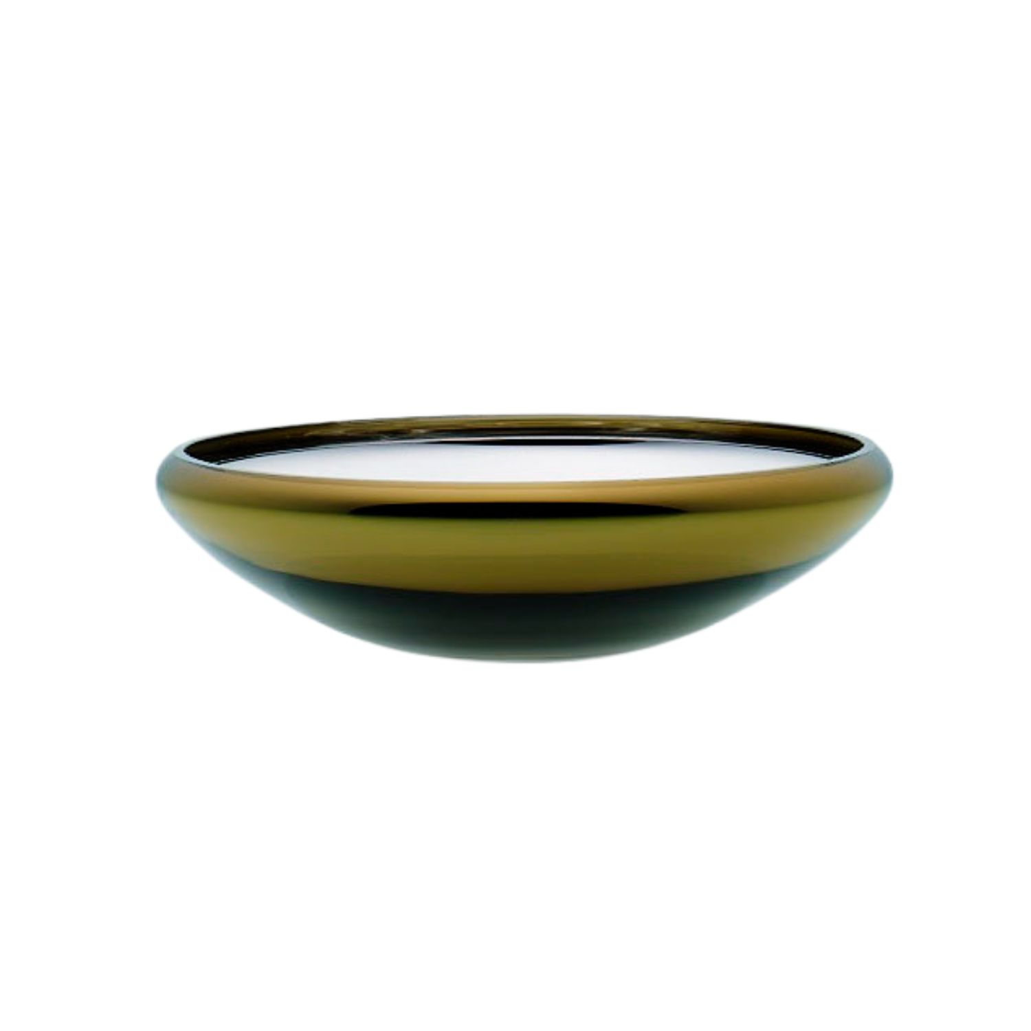 An&angel Silver / Gold / Yellow Deco Flat Amber Bowl In Green