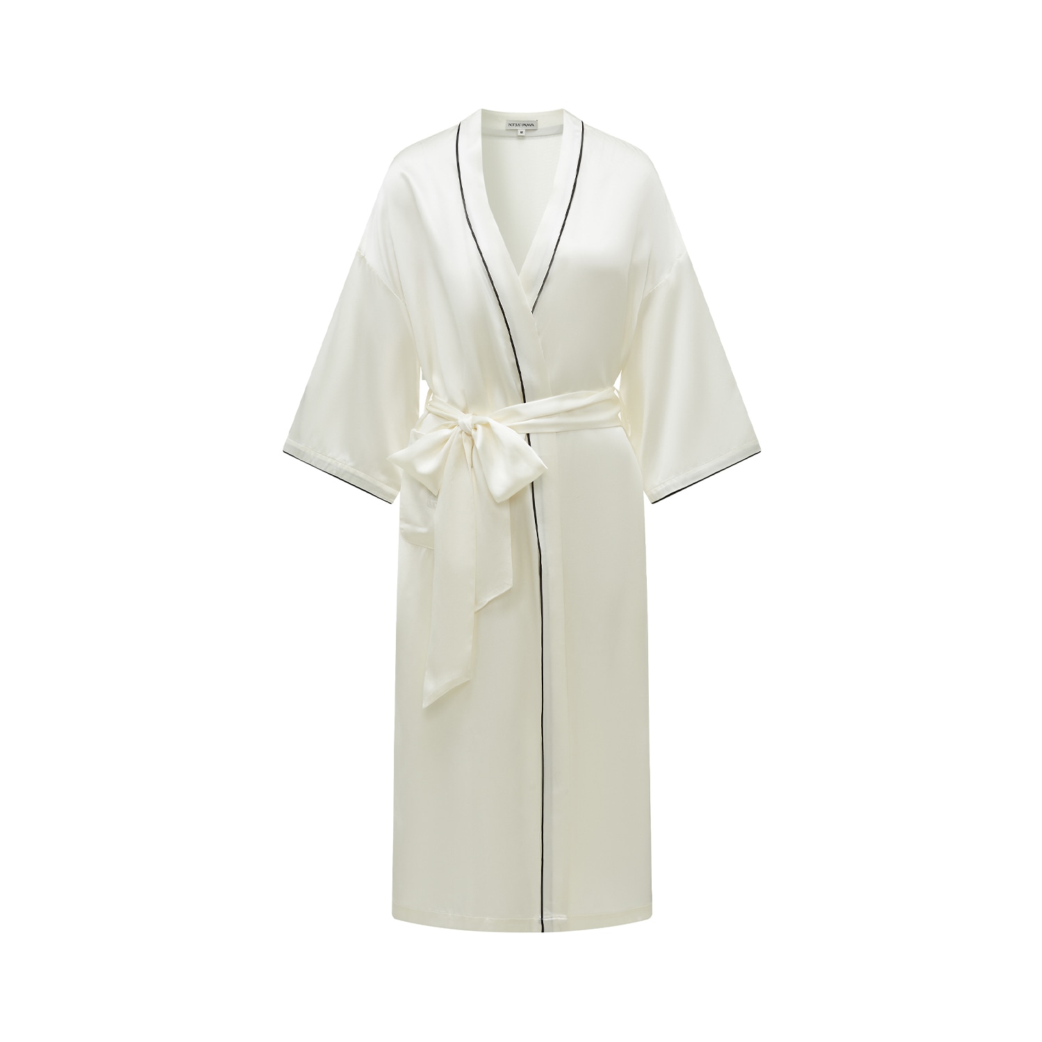 Not Just Pajama Women's White Timeless Collection Silk Robe