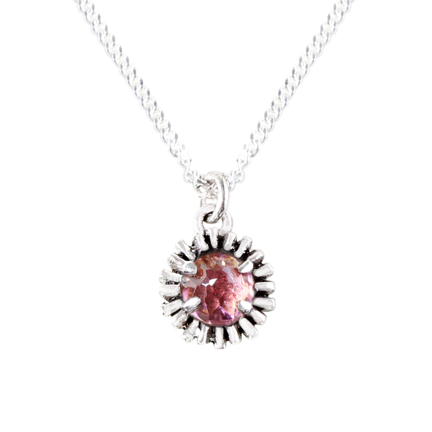 Women’s Dahlia Bud Pink Tourmaline Necklace - Silver Lee Renee