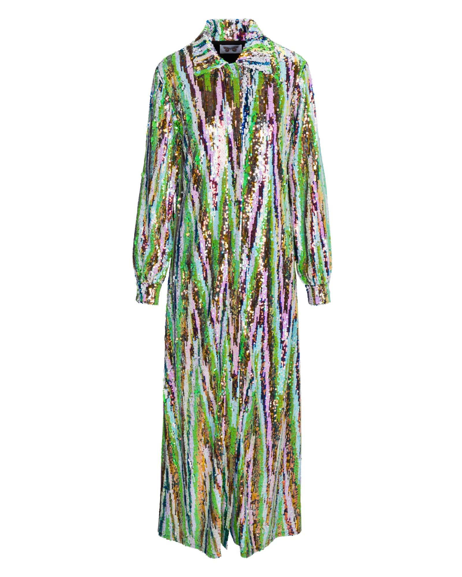 Women’s Martini Maxi Dress - Lime Glitter Xxxs Meghan Fabulous