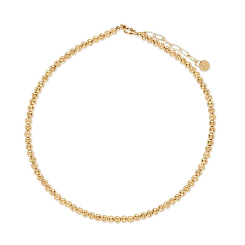Women’s Gold Classics Four Mm Beaded Necklace | Amelia Roxanna Jewellery