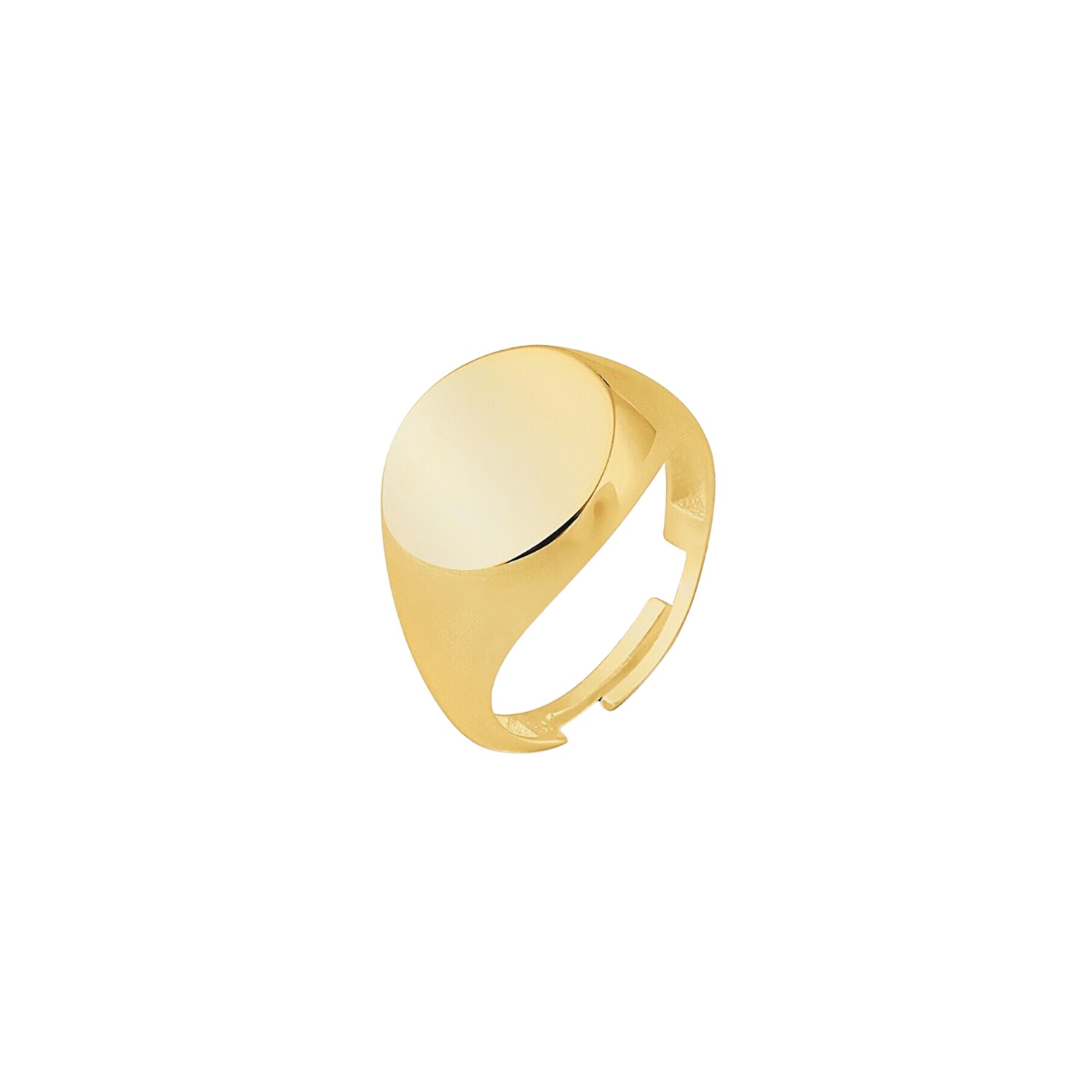 Spero London Women's Signature Round Sterling Silver Signet Ring - Gold In Gold