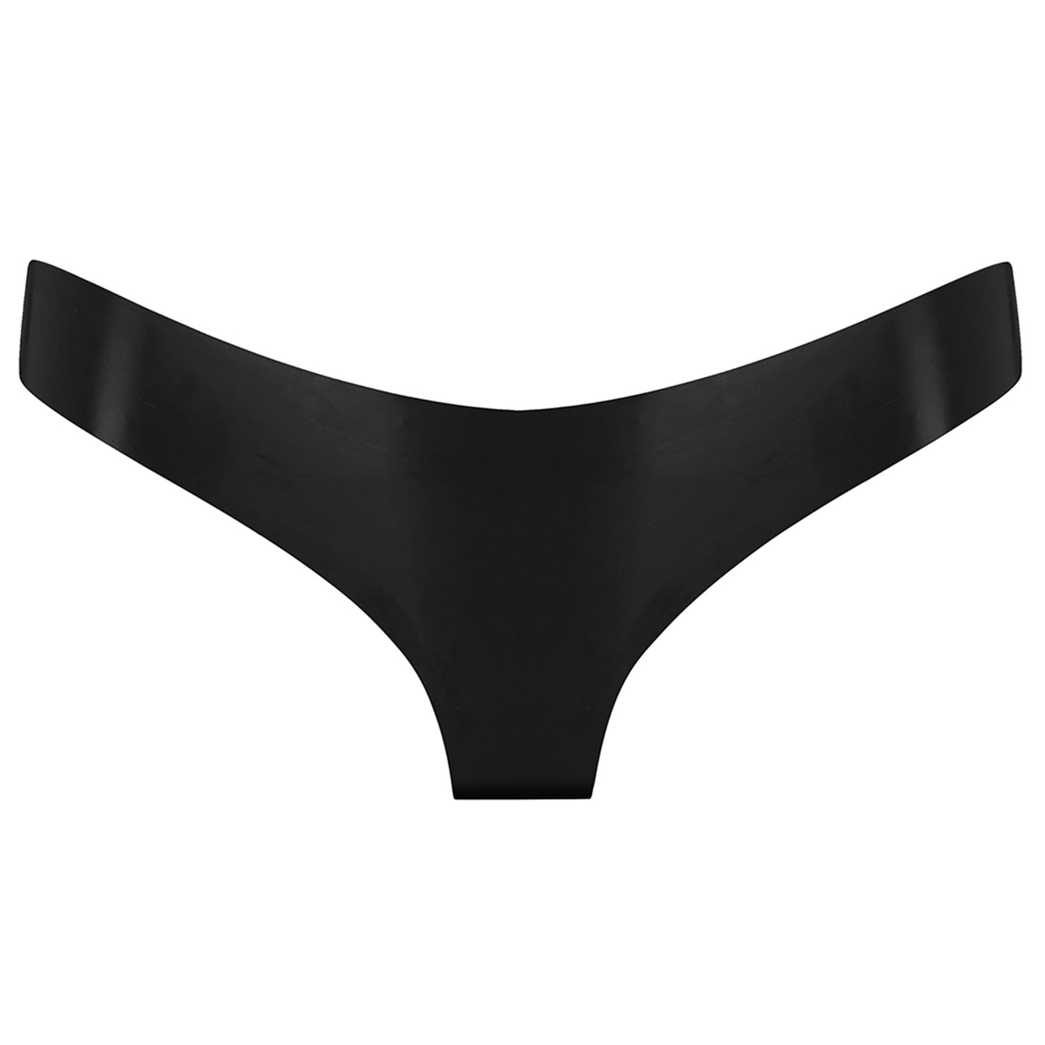 Elissa Poppy Women's Latex Brief - Black In Black