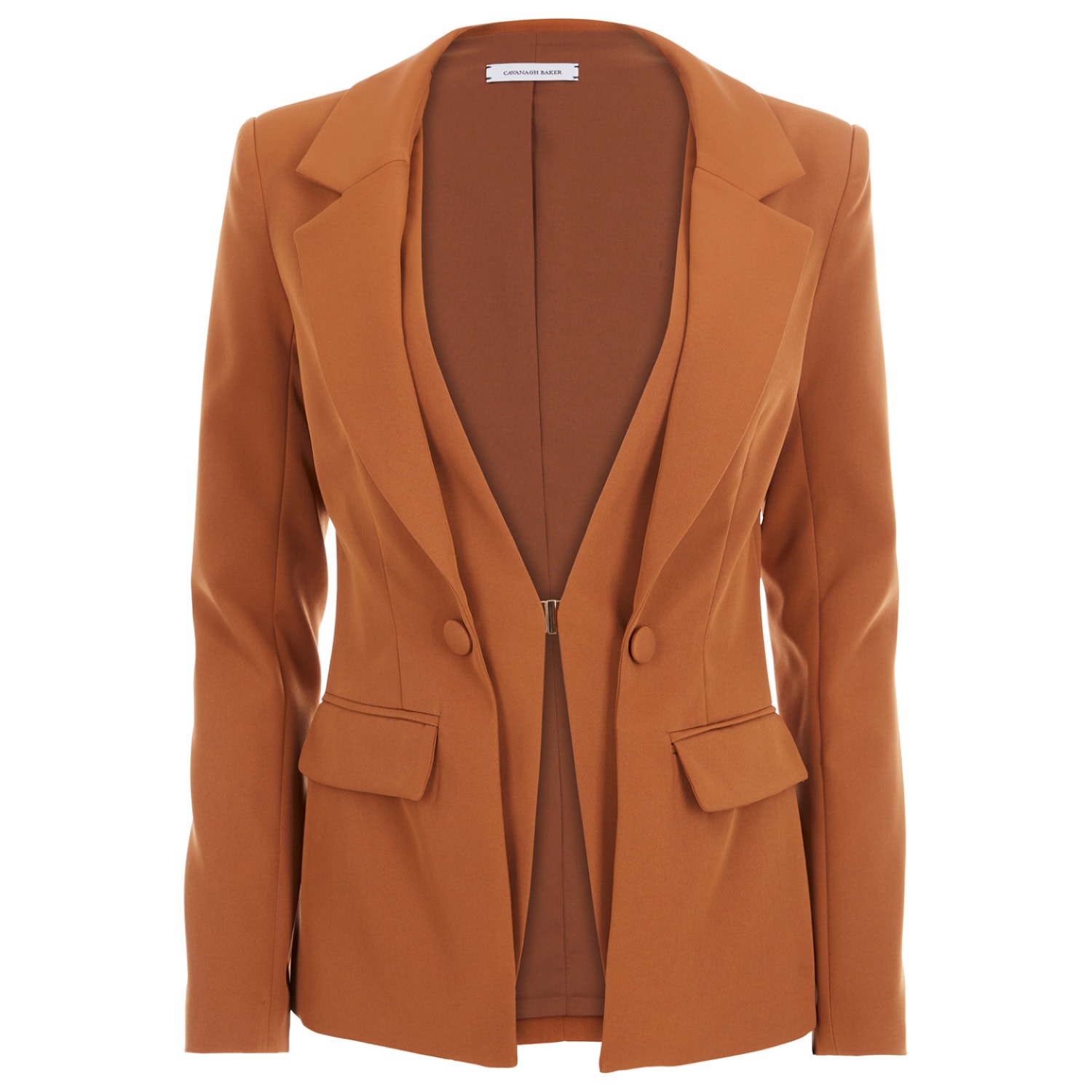 Cavanagh Baker Women's Brown Two Layer Blazer Congac In Brown