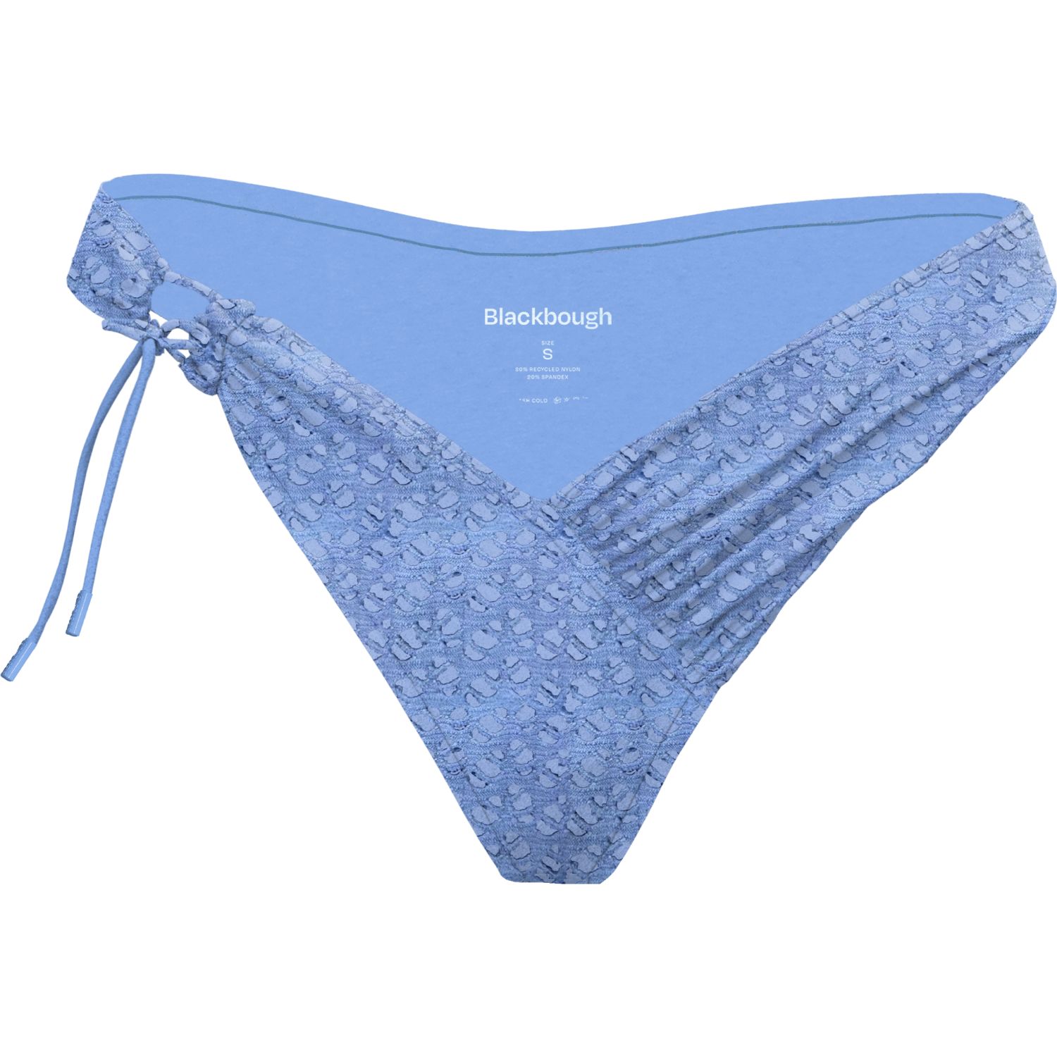 Blackbough Swim Women's Blue Alana Tie Front Cheeky Bottoms / Oceania Crochet In Blue