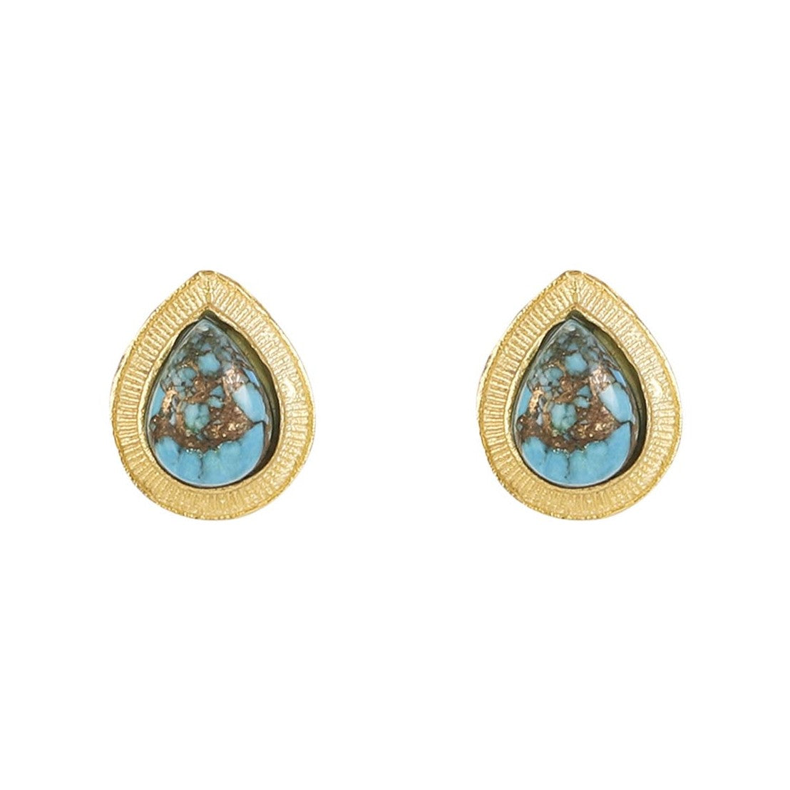 Women’s Gold / Blue Turquoise Stud Earrings December Birthstone Lila Rasa