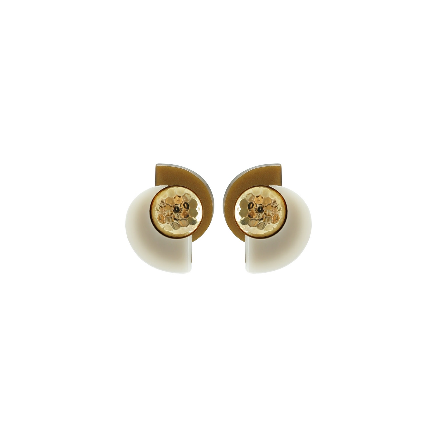 Gissa Bicalho Women's Neutrals / Gold Earring Vortex Short Cream