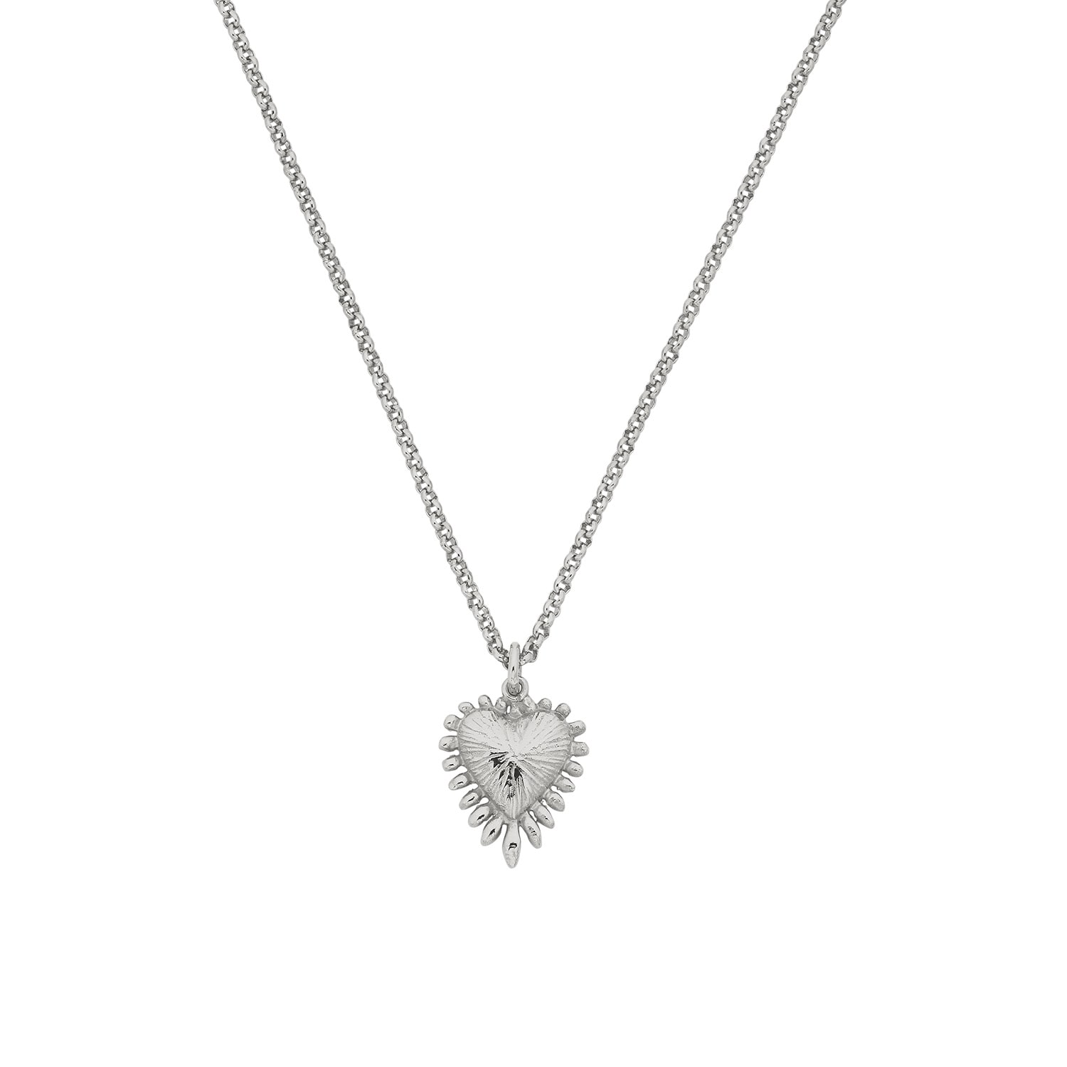 Zoe And Morgan Women's Mini Heart Rays Necklace Silver In Silver