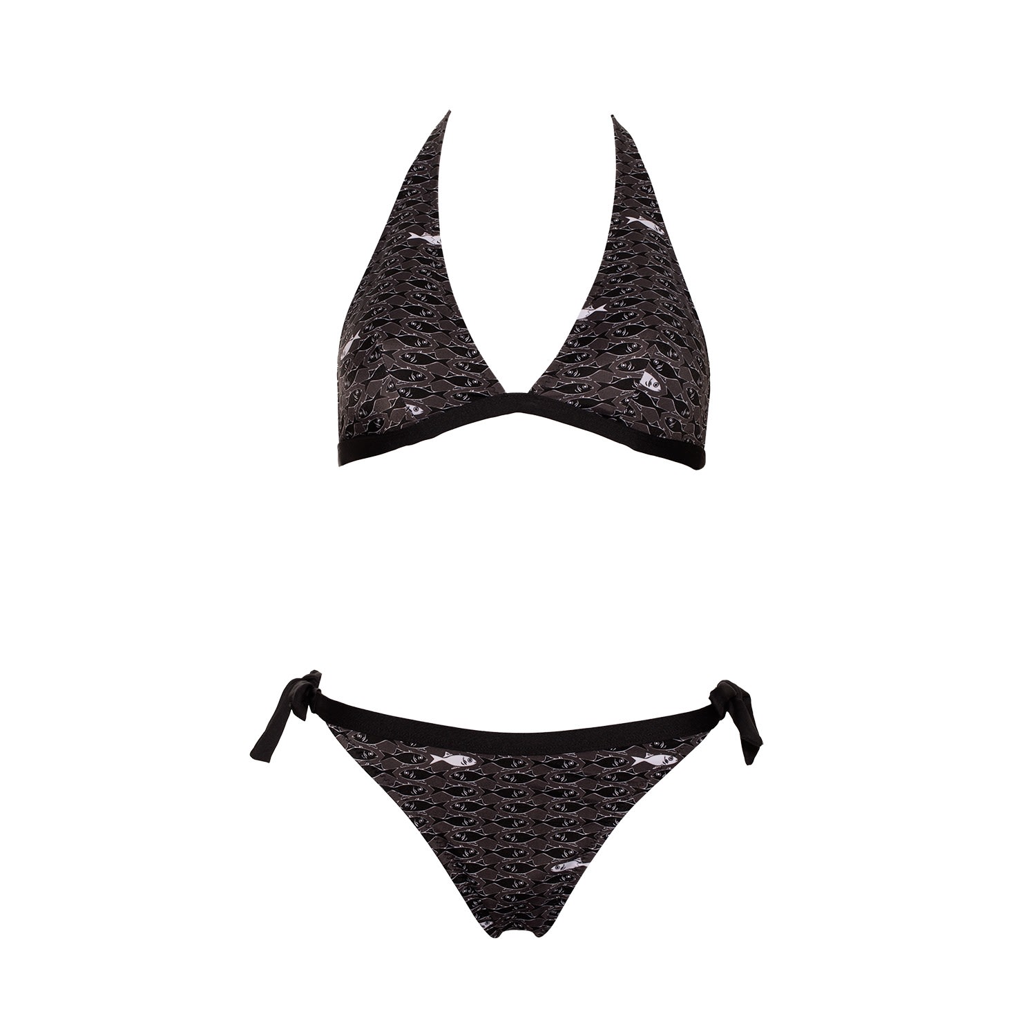 Aulala Paris Women's Aulala X Lorieux Art Inspired Bikini - Miami - Black In Black