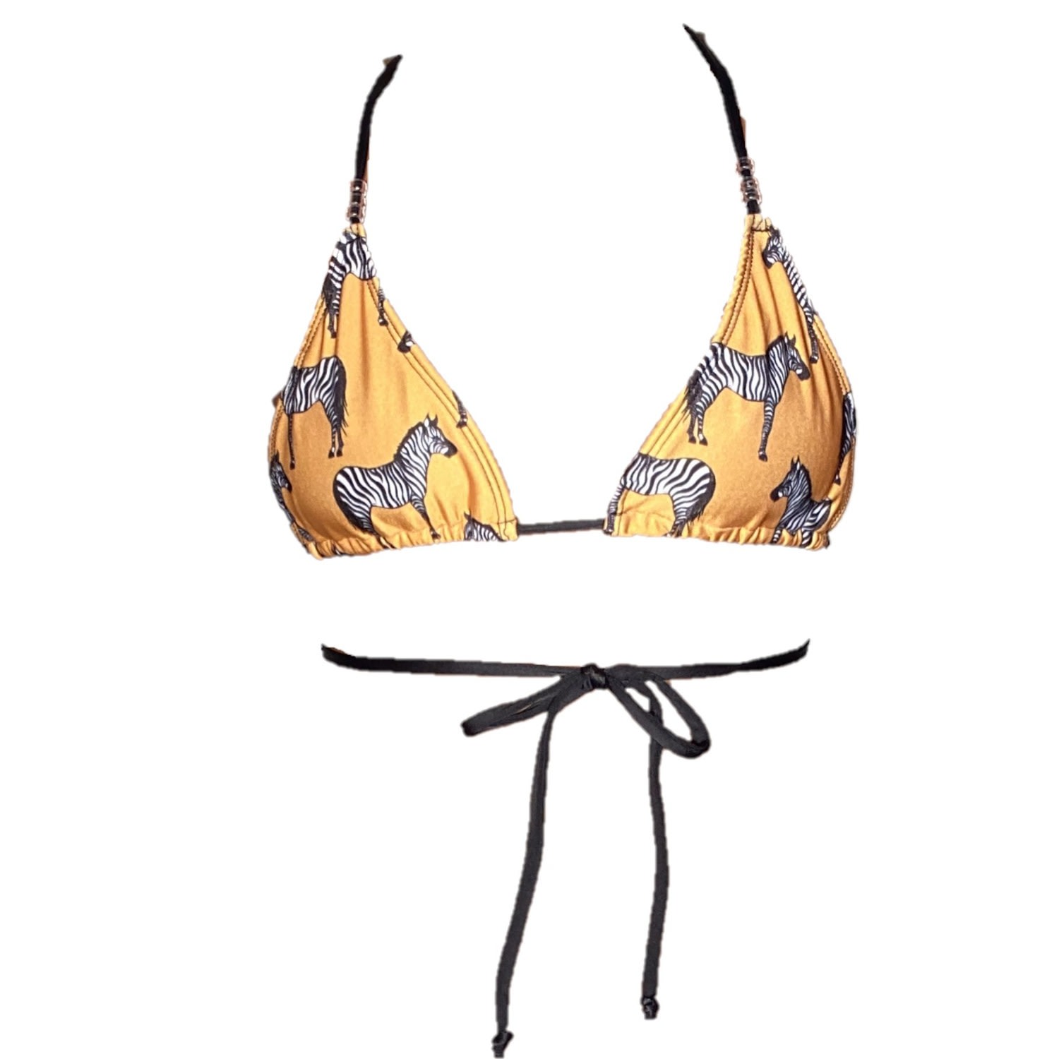 Women’s Yellow / Orange Soninha Triangle Bikini Top - Marigold Zebra Small Brasini Swimwear