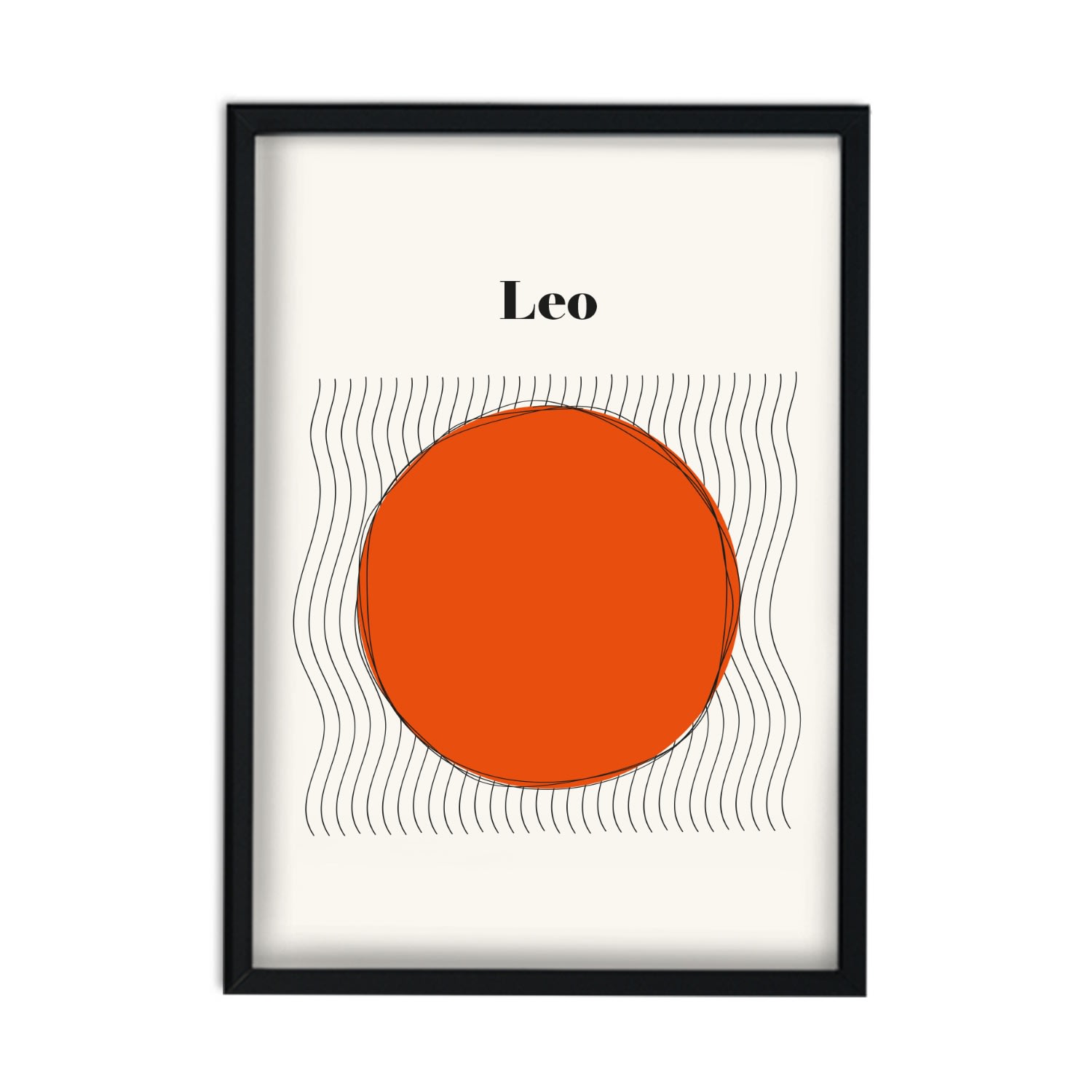 Red / Black Leo Zodiac Star Sign A3 Art Print Fanclub