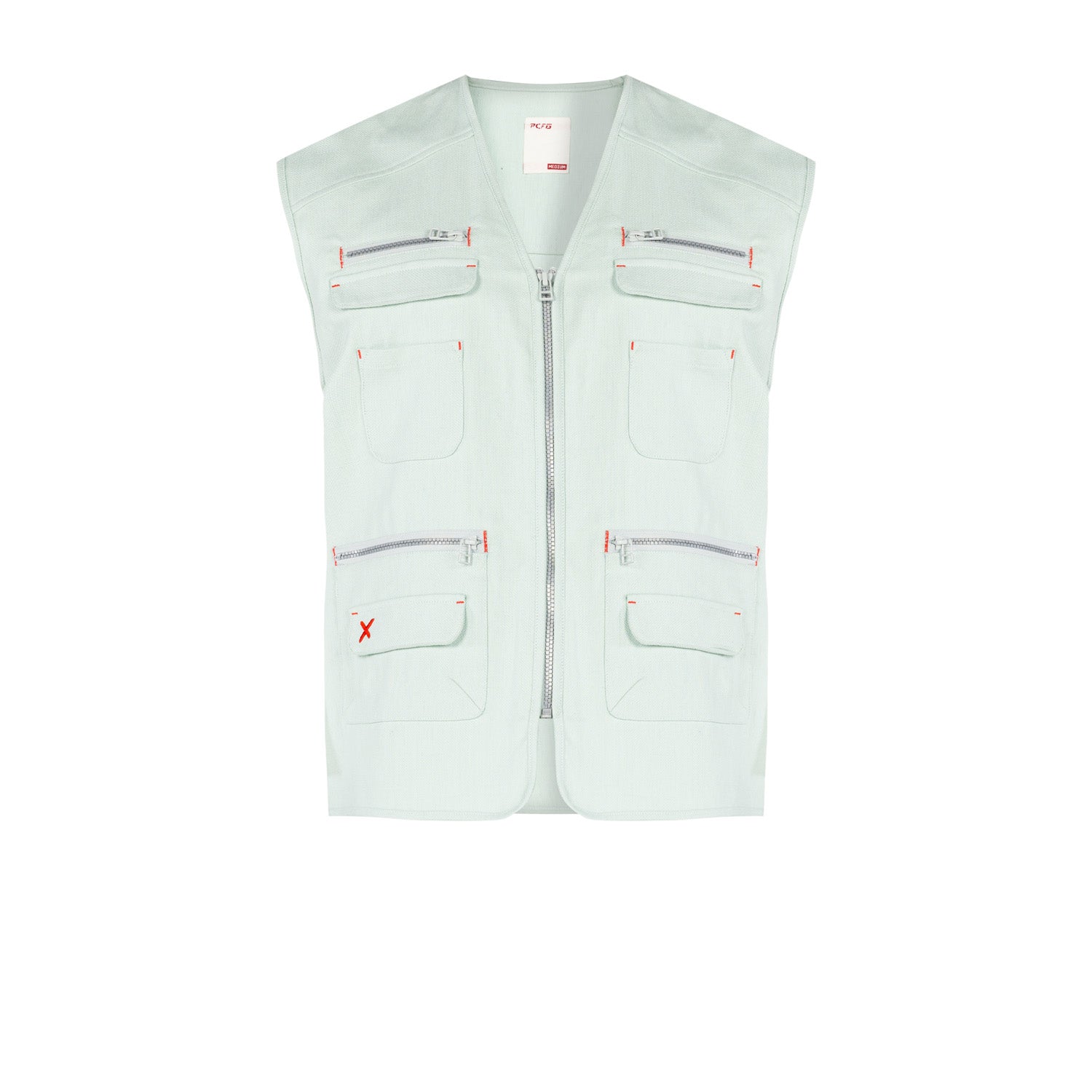 Pcfg Men's Neutrals / Green / Blue Free Heaven Vest With Pocket - Surf Spray In Green/blue