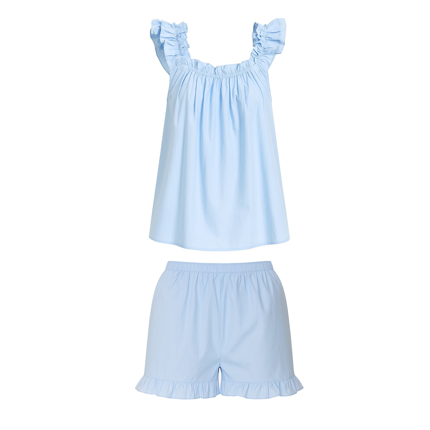 Ats The Label Amora Blue Ruffle Set In Blue