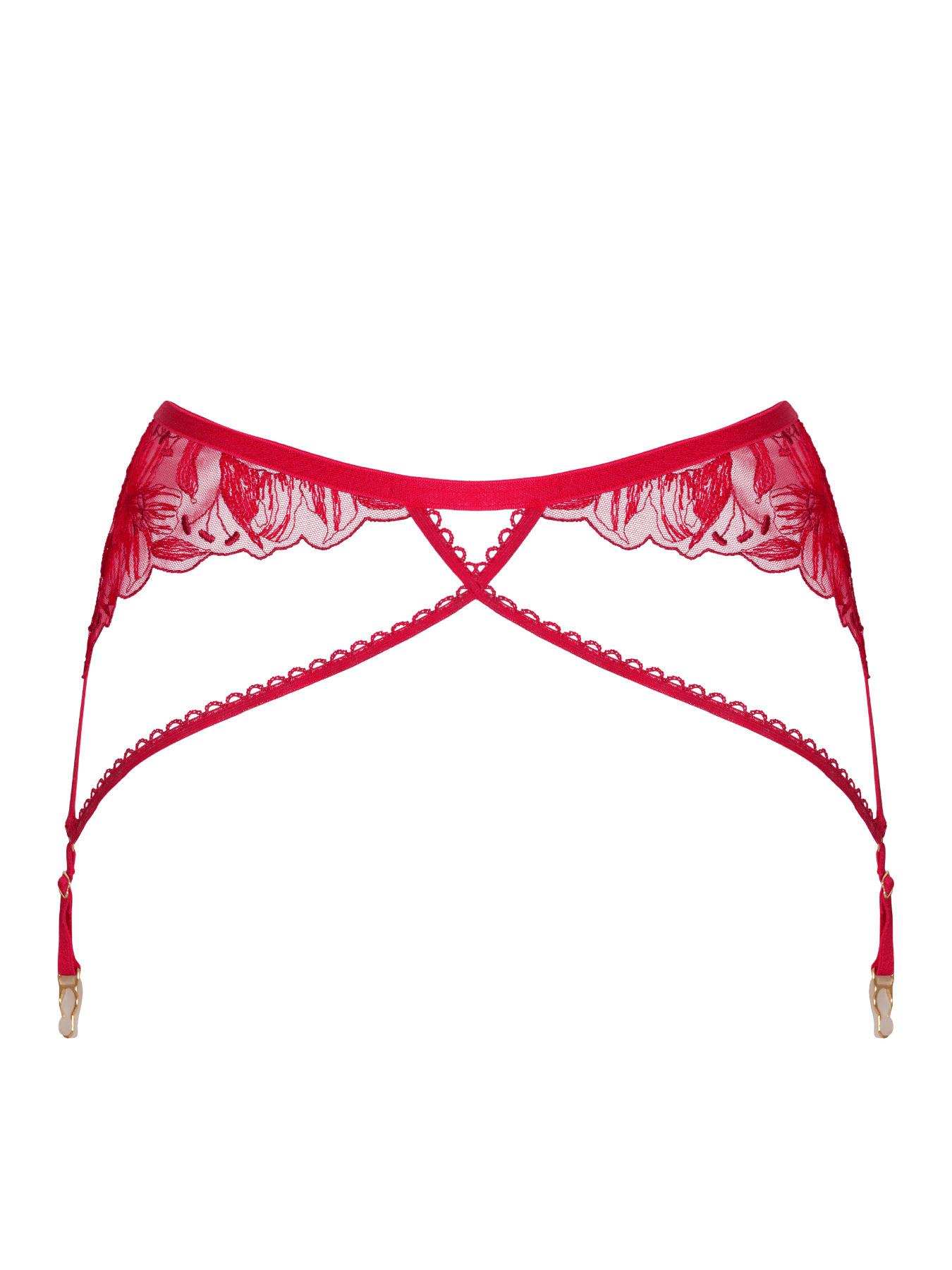 Women’s Red Glory Suspender Belt Medium Bonbon Lingerie