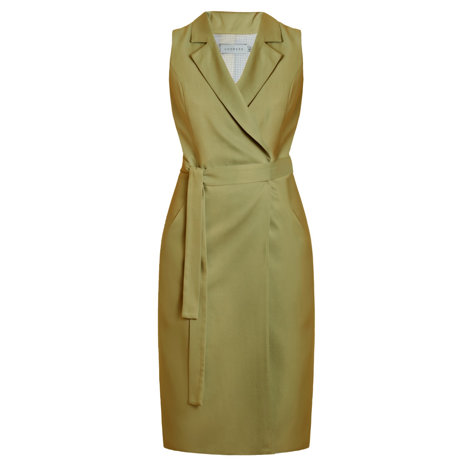 Alba Olive Green Midi Vest Dress ...