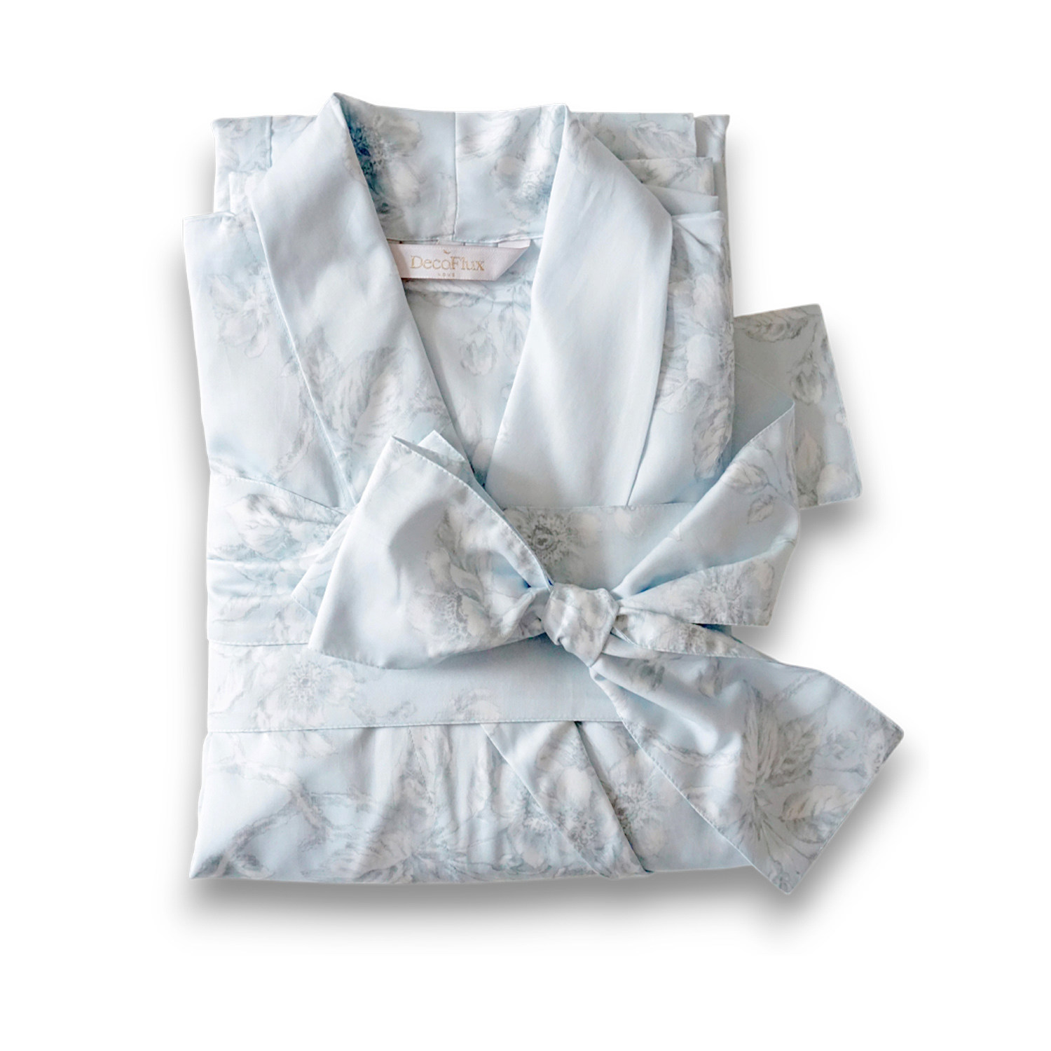 Decoflux Home Women's Classic Sateen Bathrobe Eden Light Blue In Blue
