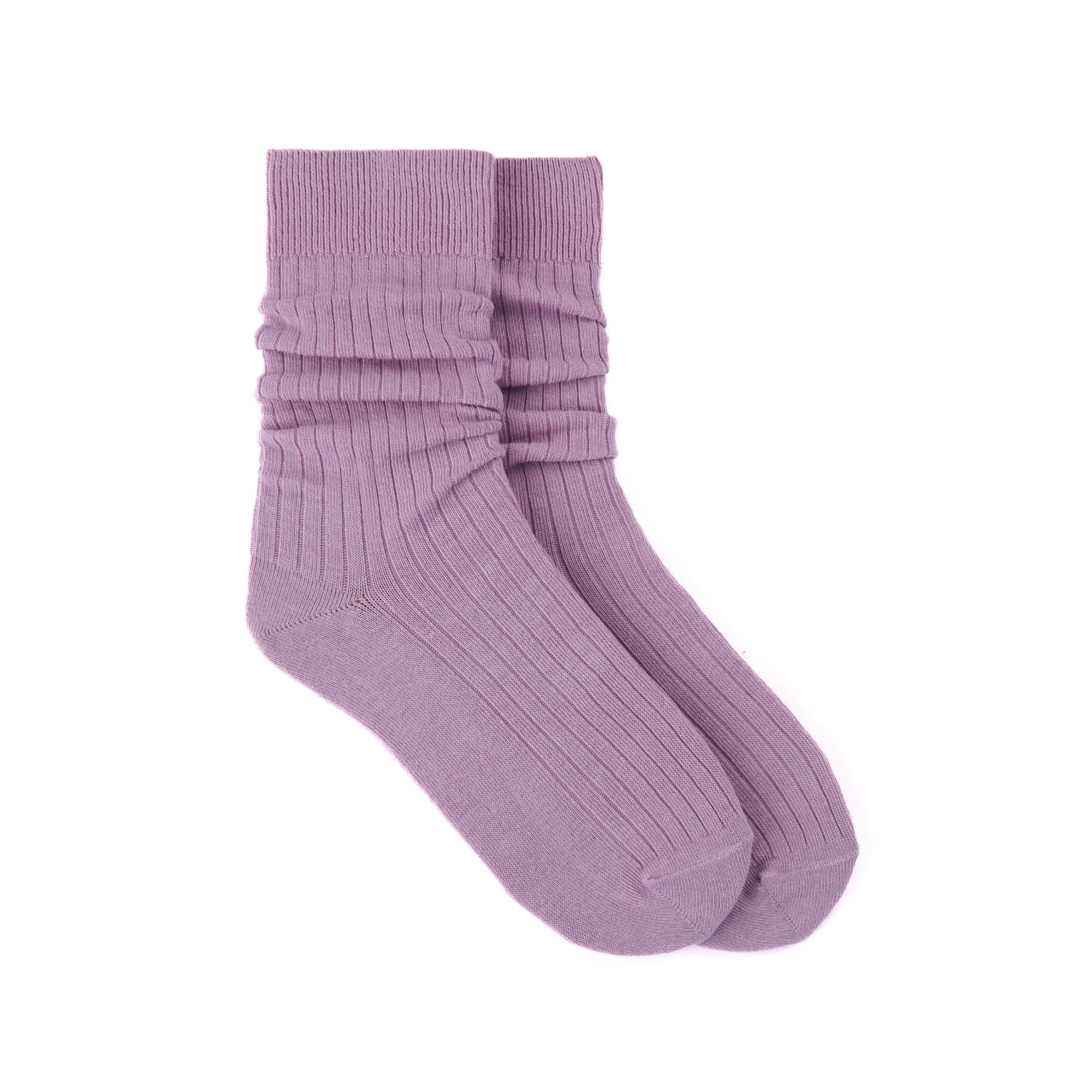 Pink / Purple Mens Ribbed Cotton Socks Two Pack In Lilac Extra Large Karlina’s