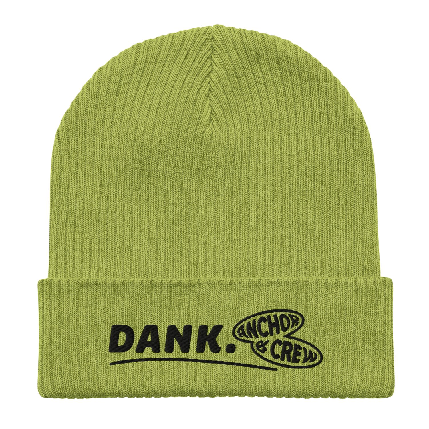 Anchor & Crew Leaf Green Dank Gen. Organic Cotton Embroidered Beanie - Men In Green