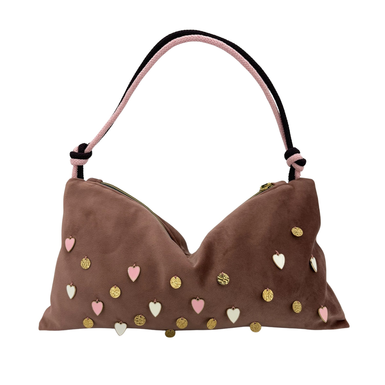 Hilo De Mar Women's Pink / Purple Velvet Bag With Charms In Pink/purple