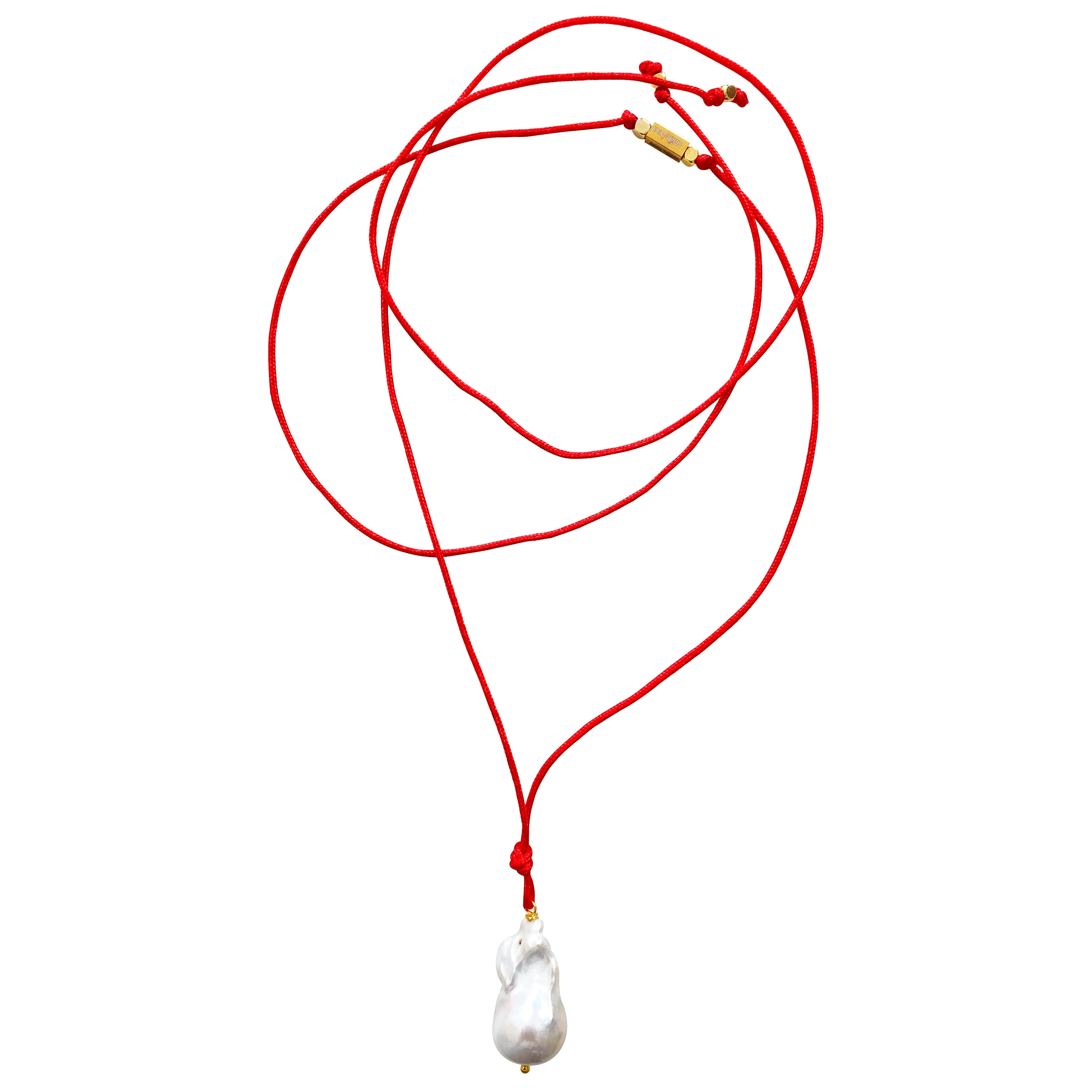 Smilla Brav Women's Gold / White / Red Baroque Pearl Necklace Luisa