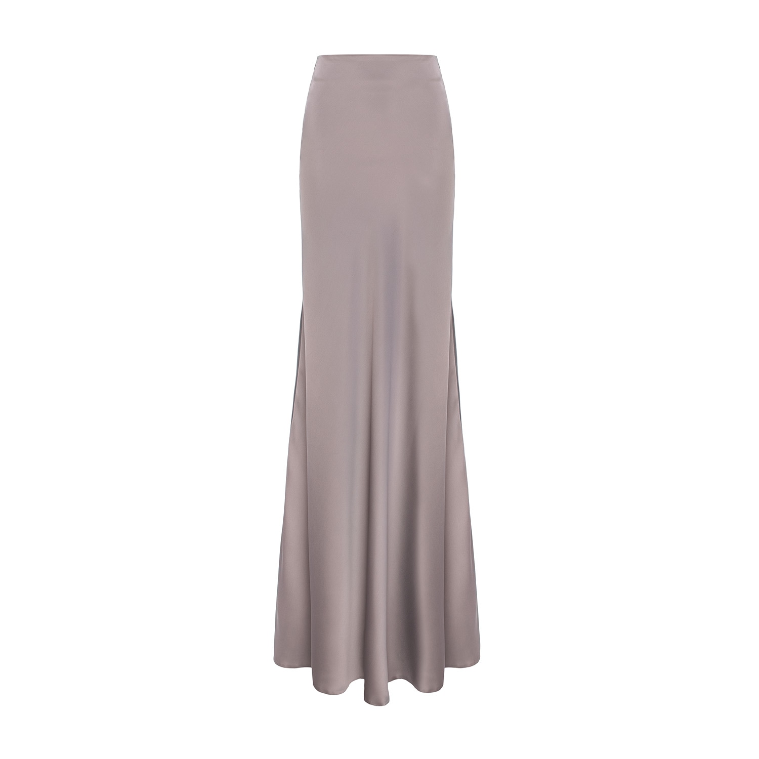 Bluzat Women's Grey Satin Maxi Skirt In Gray