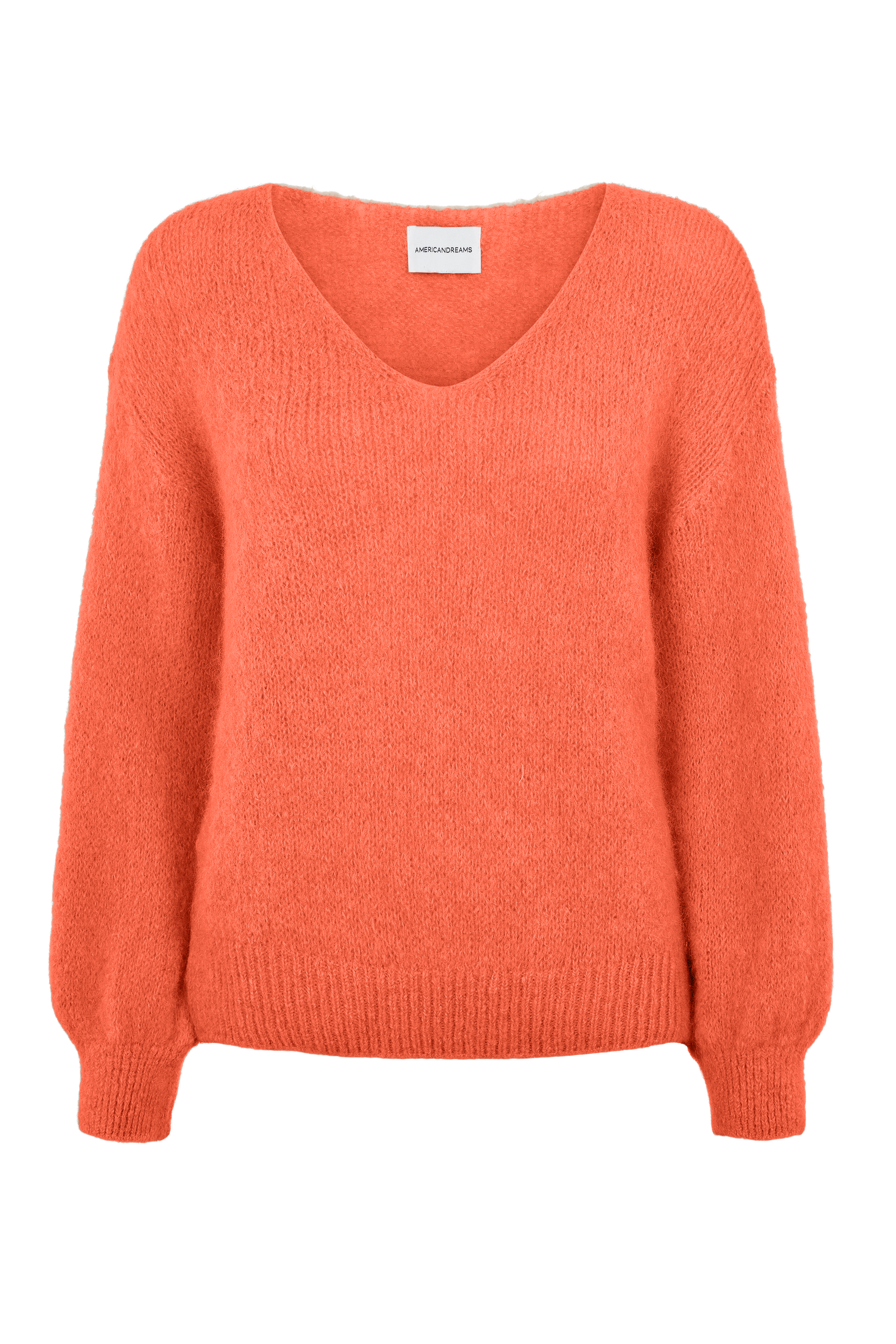 Americandreams Women's Yellow / Orange Milana Ls Alpaca Pullover Salmon