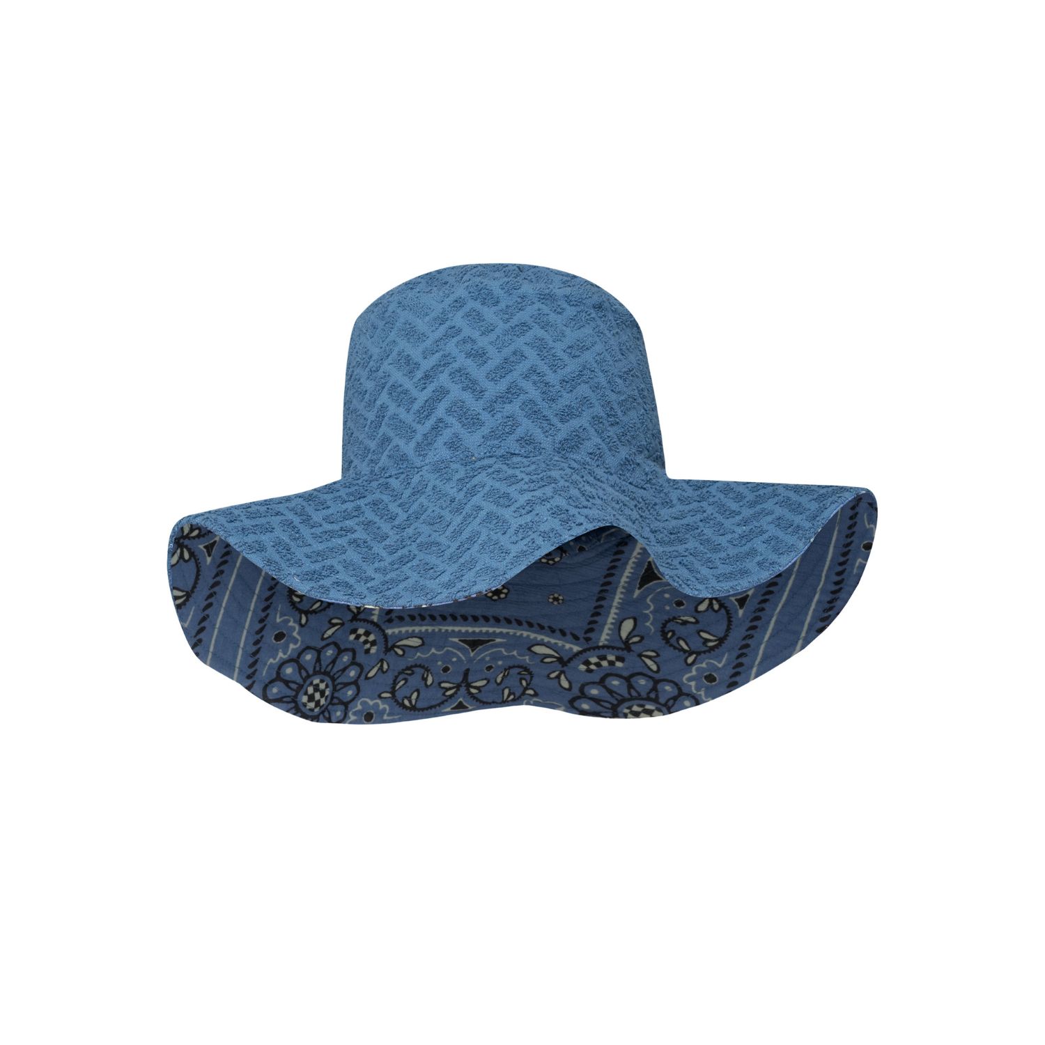 State Of Georgia Women's Terringbone Bandana Sun Hat Cloud Blue