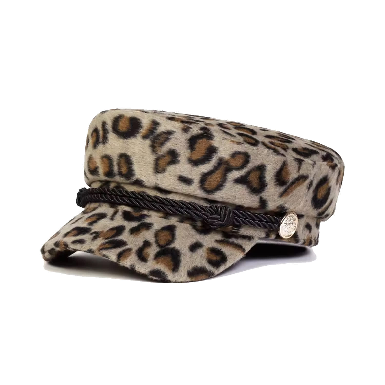 Chanel Joan Elkayam Women's Braided Trim Leopard Print Baker Boy Hat In Multi