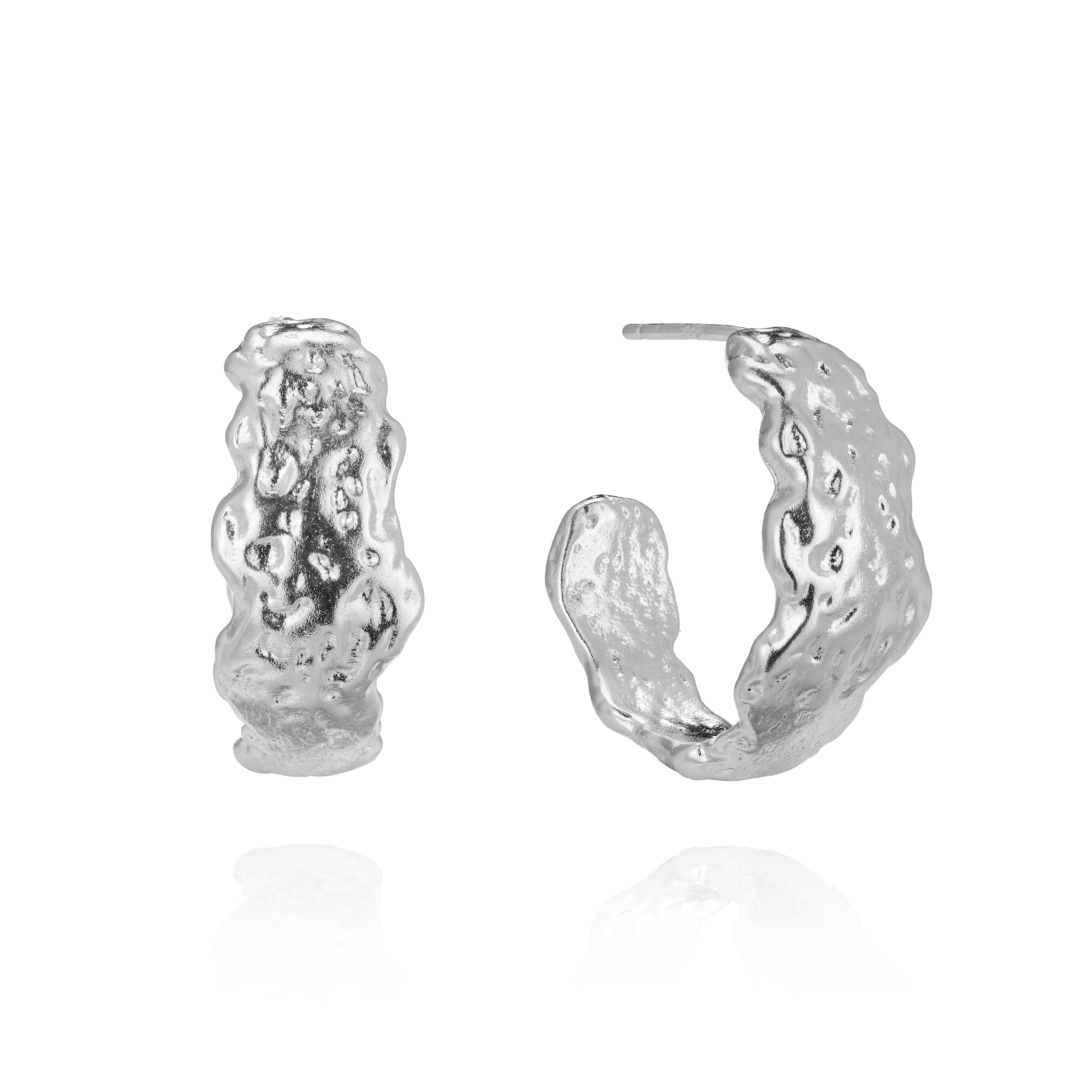 Women’s Lava Hoops - Silver Aaria London