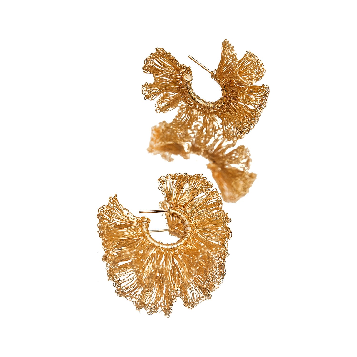 Lavish By Tricia Milaneze Women's All Gold Rio Hoops Handmade Crochet Earrings In Gold