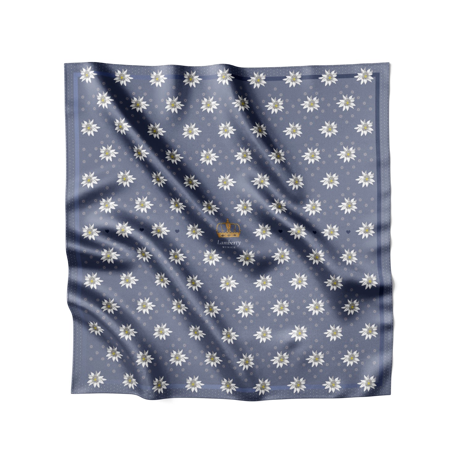 Lamberty Munich X Katchmagic London Women's Alpenglow Edelweiss Midi Silk Twill Metalic Blue In Blue