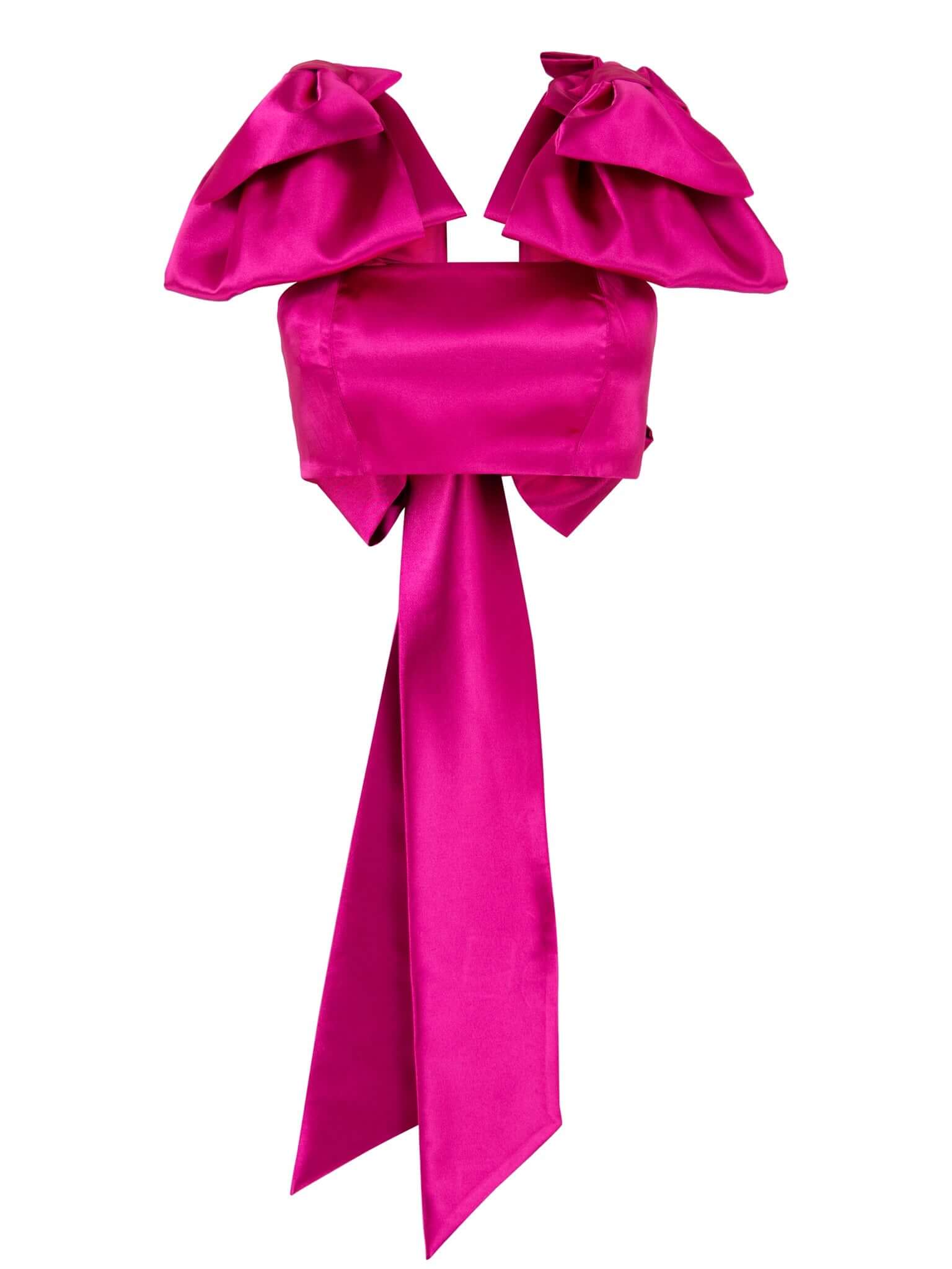Tia Dorraine Women's Hopeless Romantic Self-tie Satin Crop Top - Pink In Pink