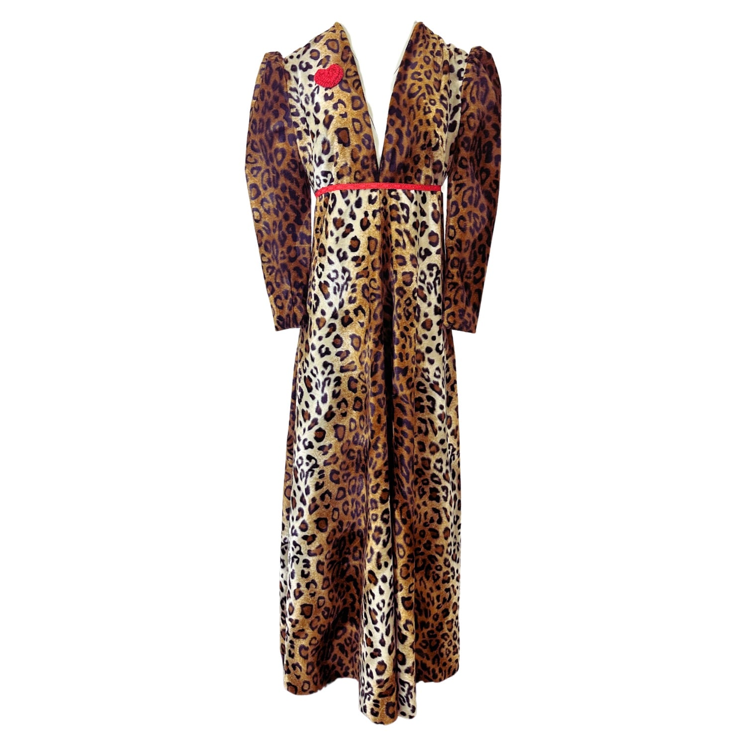 Women's Brown / Gold Leopard Print Boho Maxi Dress | Medium | Couture to Your Door