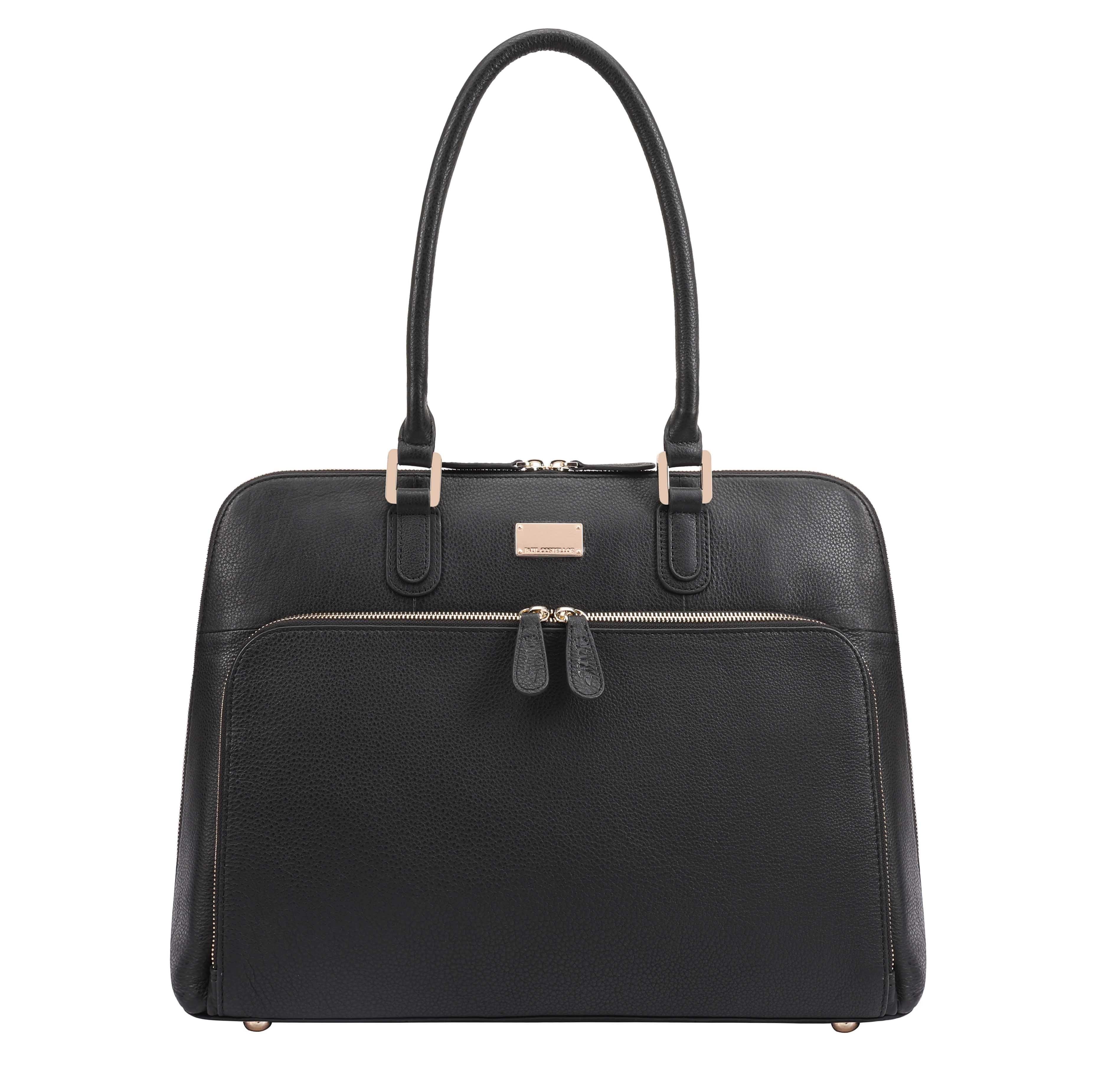 Women's Filton Leather Tote Bag- Black | One Size | Paul Costelloe