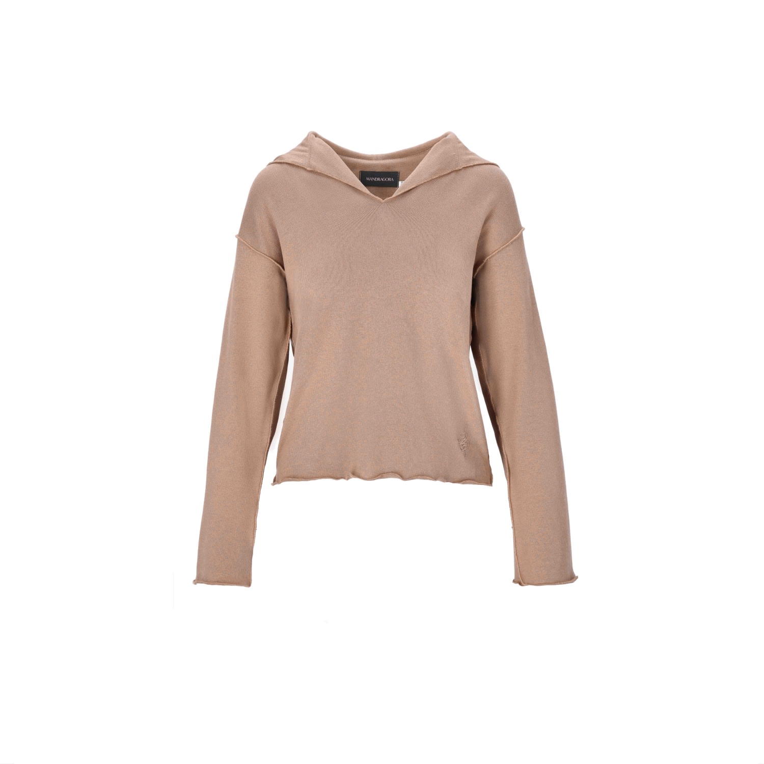 Mandragora Women's Brown / Neutrals Cappuccino Comfy Hooded Cotton Sweatshirt In Brown