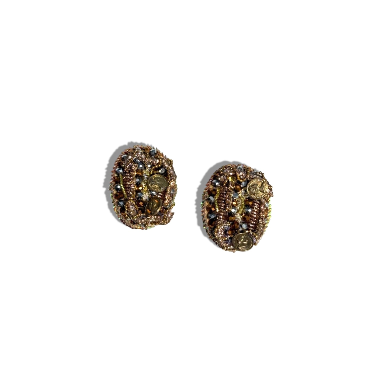 Simitri Women's Gold / Silver Gilded Coin Earrings In Gold/silver
