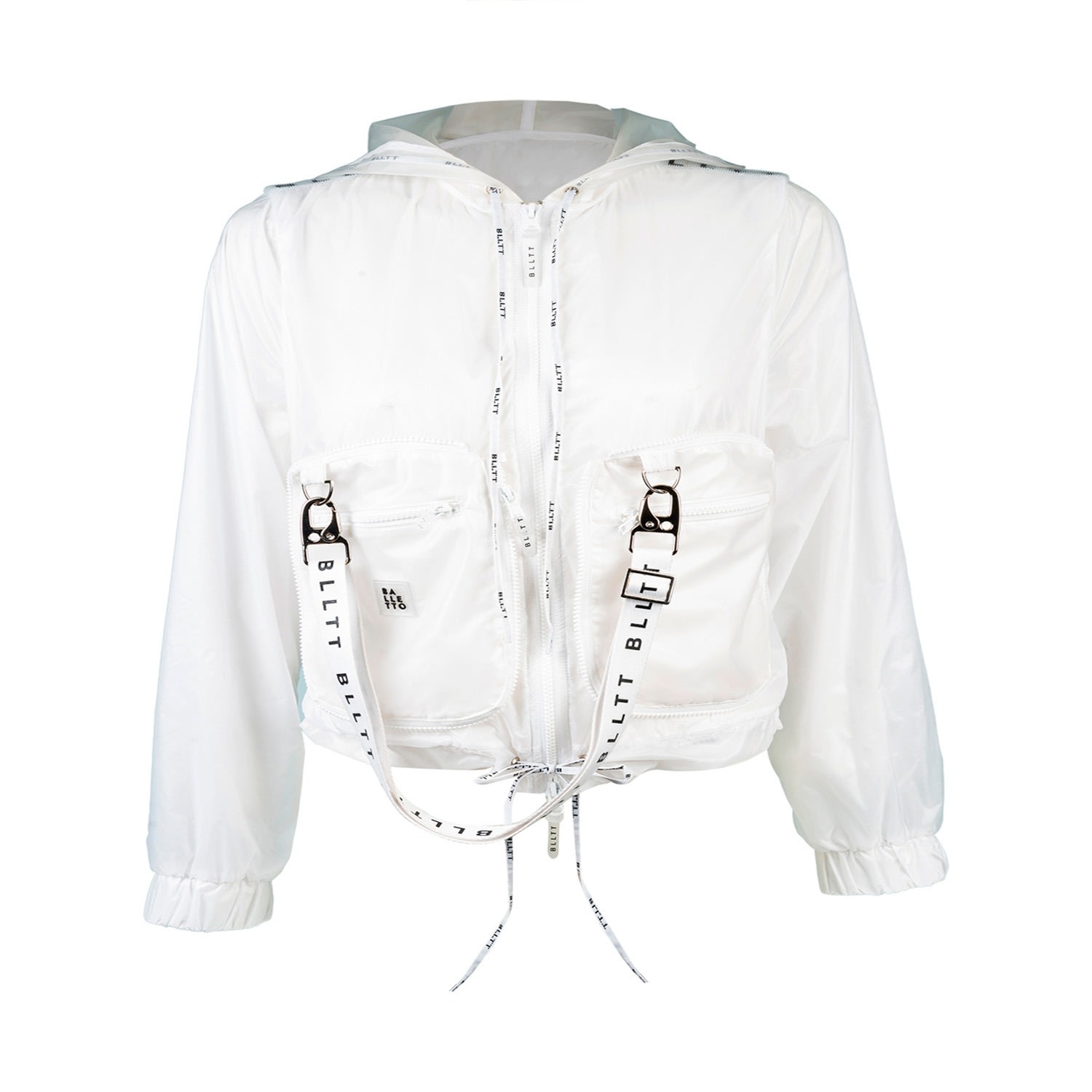 Women’s White Nylon Fanny Pack Jacket Bianco Extra Small Balletto Athleisure Couture