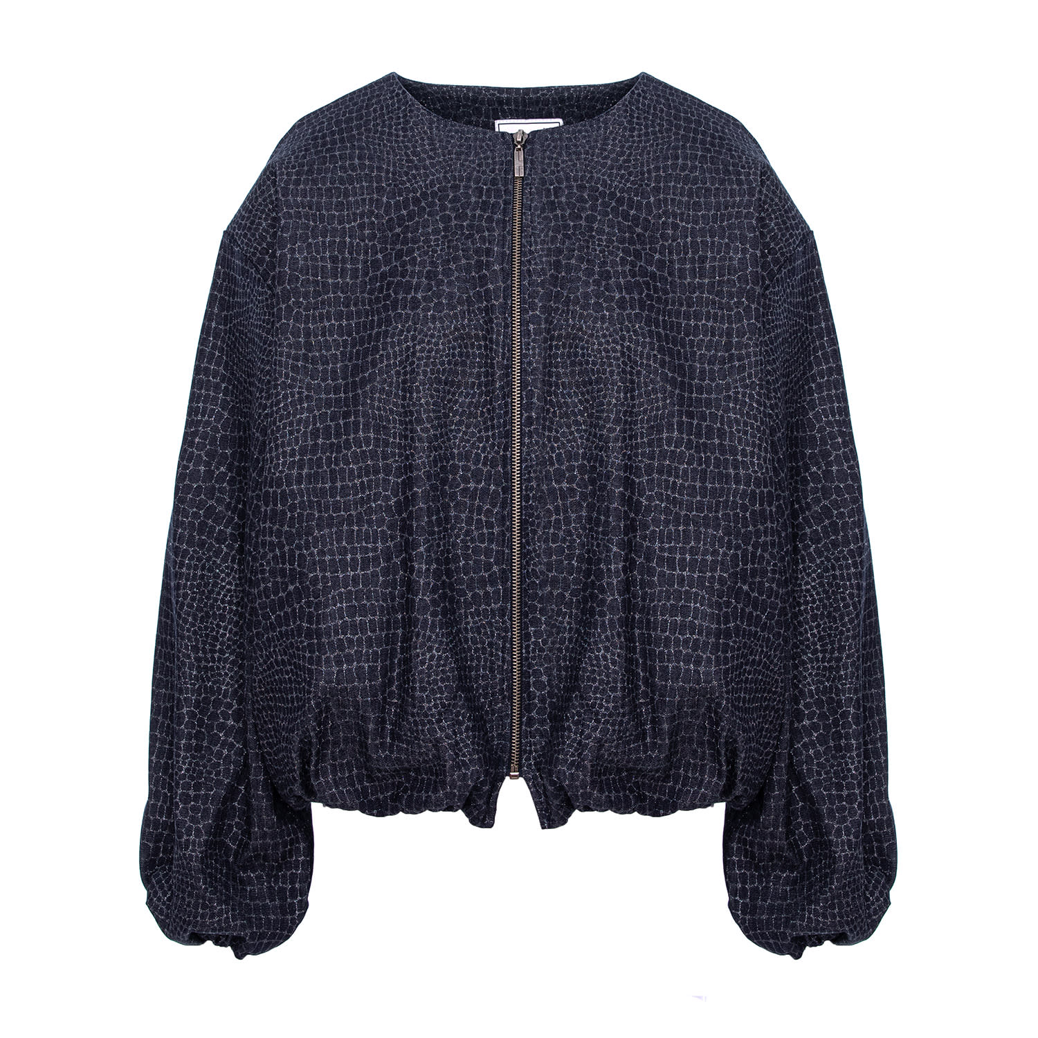 Concept A Trois Women's Blue / White Jacquard Bomber Abstract Print - Special Capsule " Self" Ready To Wear In Multi