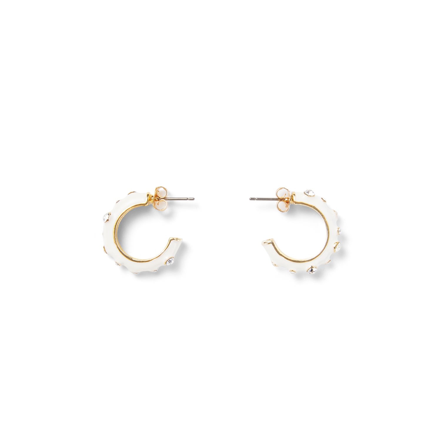 Undefined Jewelry Women's White / Gold Morning Dew On White Leaf Earrings Mmrz In Multi