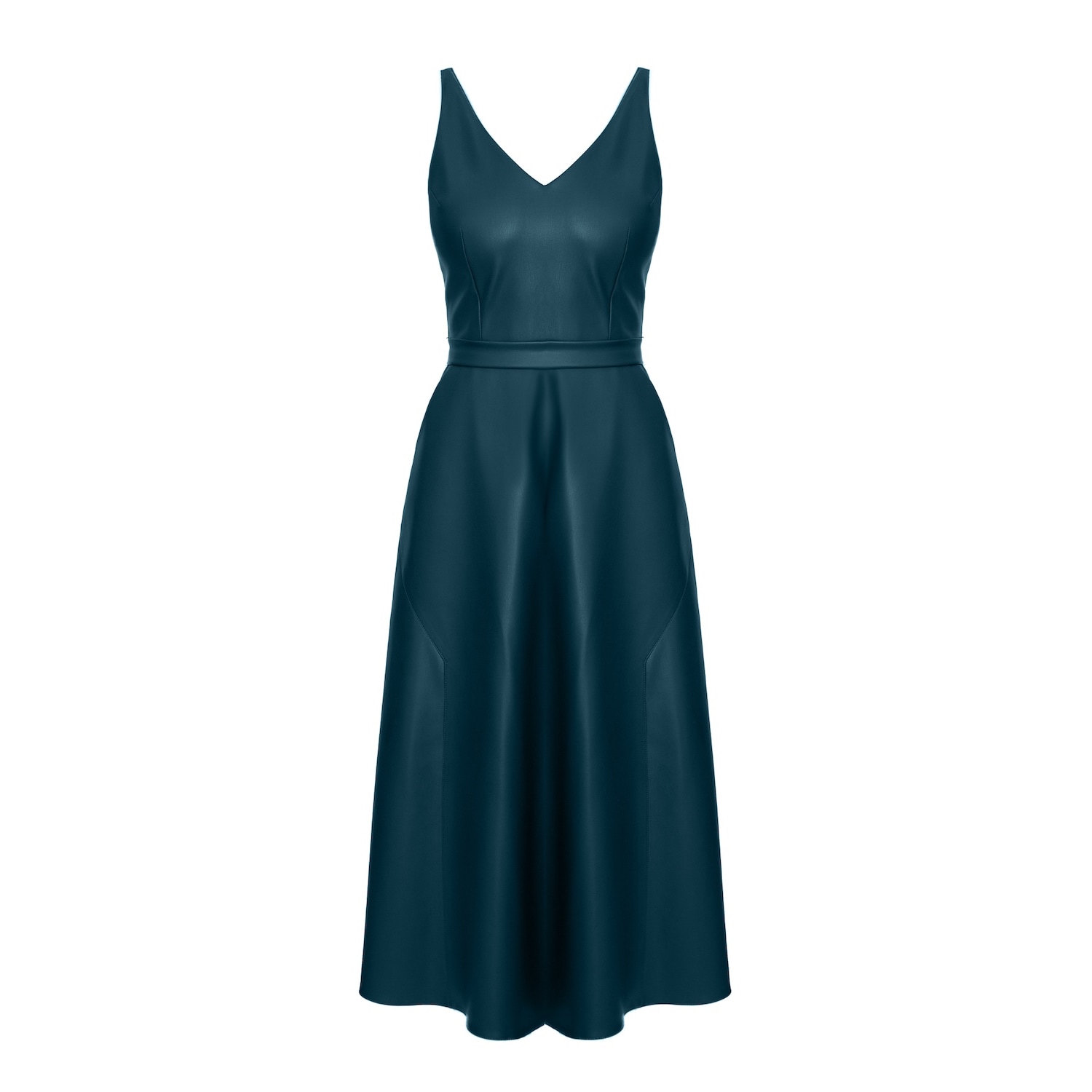 Undress Women's Malou Blue Vegan Leather Midi Dress In Blue