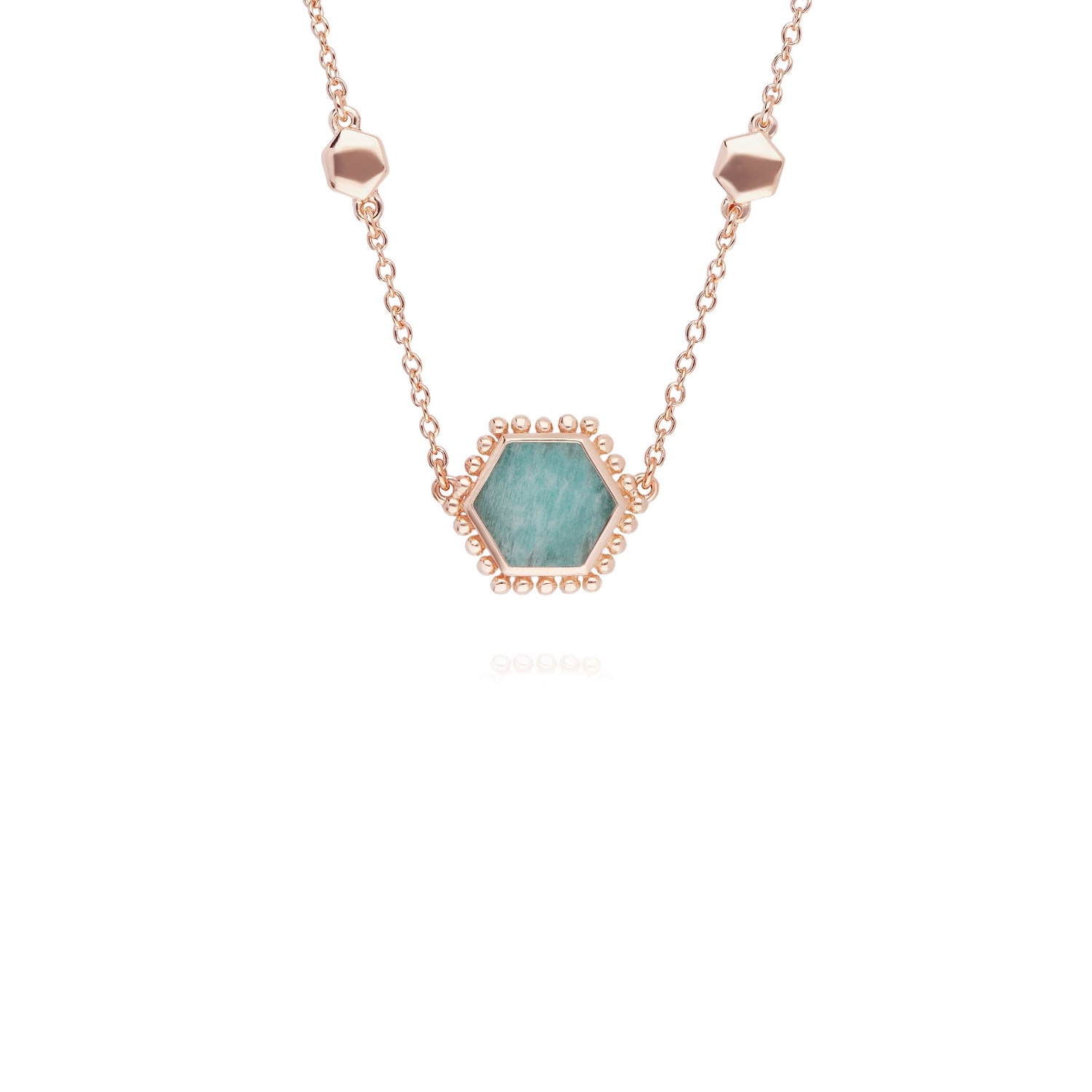 Women’s Blue Amazonite Flat Slice Hex Necklace Gemondo