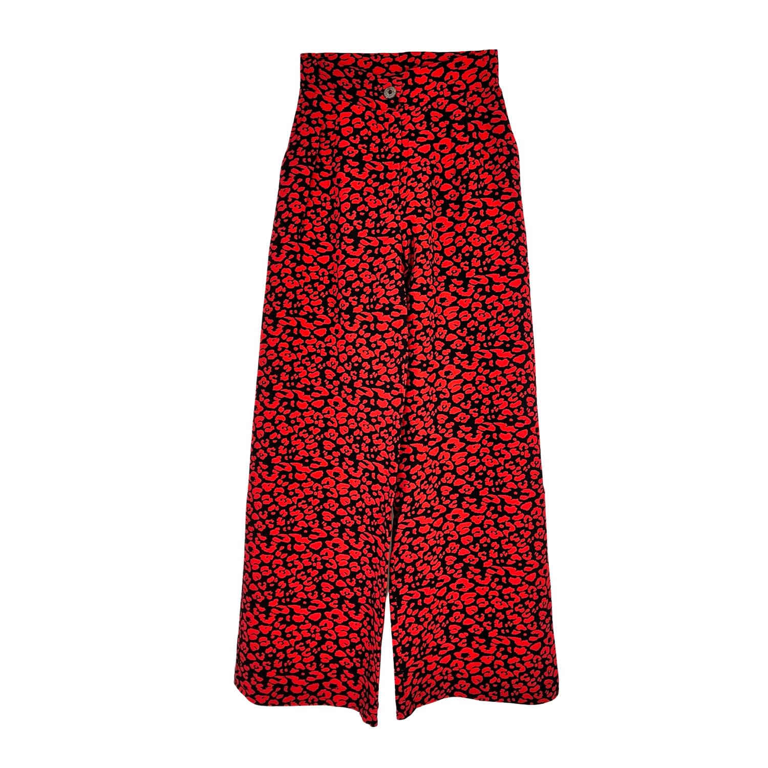 Women’s Black / Red Wide-Leg Pants - Black & Red Animal Print Medium L2R the Label