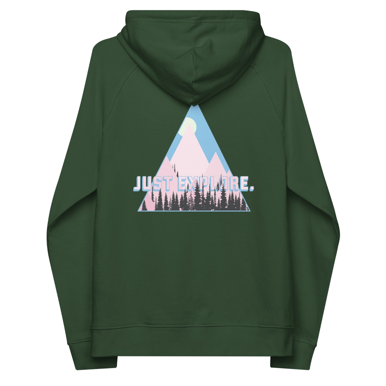 Anchor & Crew Bottle Green Just Explore. Seeker Organic Cotton Raglan Hoodie - Men In Green